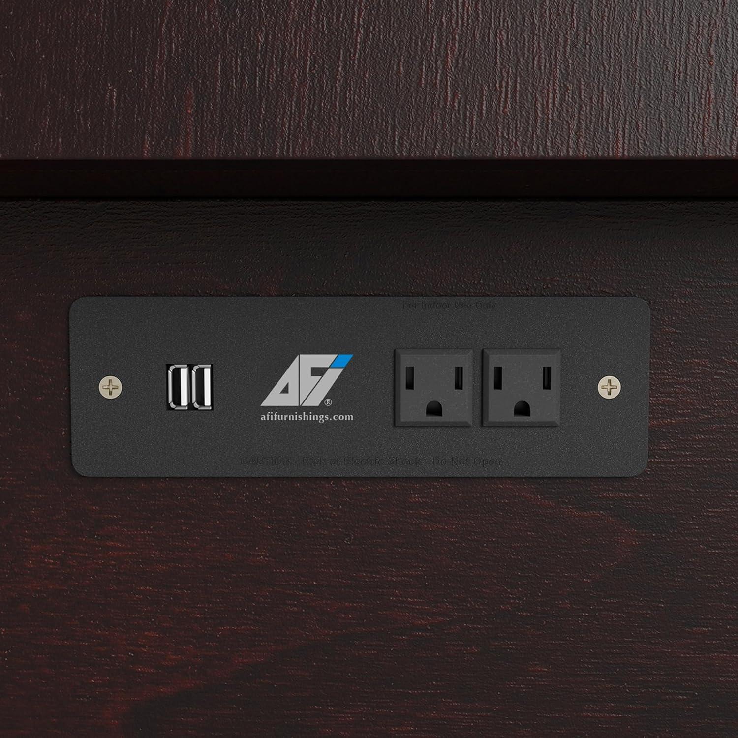 Queen Monroe Murphy Bed Chest with Memory Foam Mattress - AFI