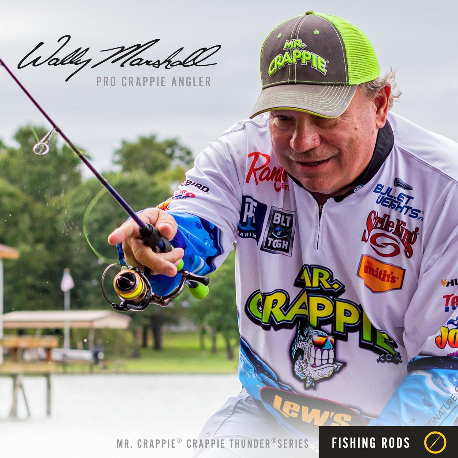 Lew's Crappie Thunder Spinning Fishing Rod, 5-Foot 6-Inch 2-Piece Rod, Green