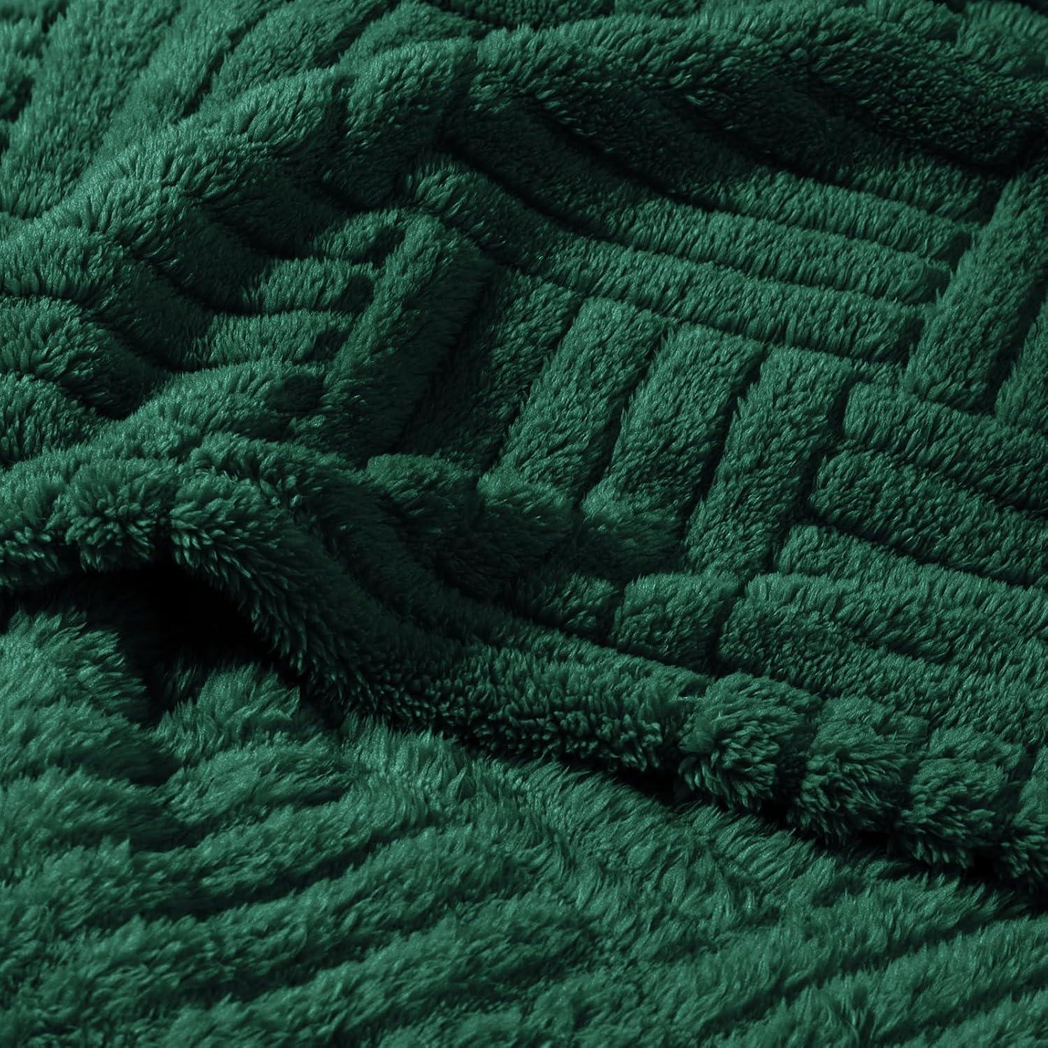 Whale Flotilla Flannel Fleece Queen Size(90x90 Inch) Lightweight Bed Blanket, Soft Velvet Bedspread Plush Fluffy Coverlet Palm Leaf Design Decorative Blanket for All Seasons, Dark Green…