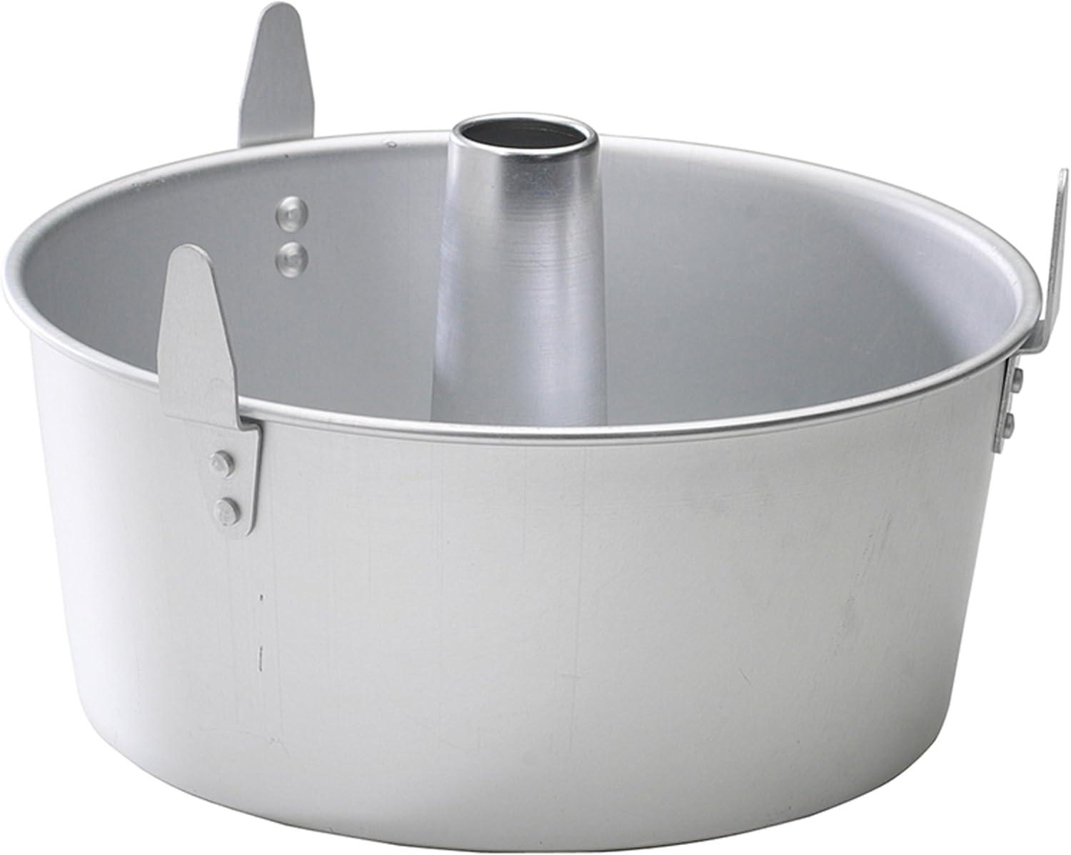 Silver Aluminum Non-Stick Angel Food Cake Pan with Cooling Feet