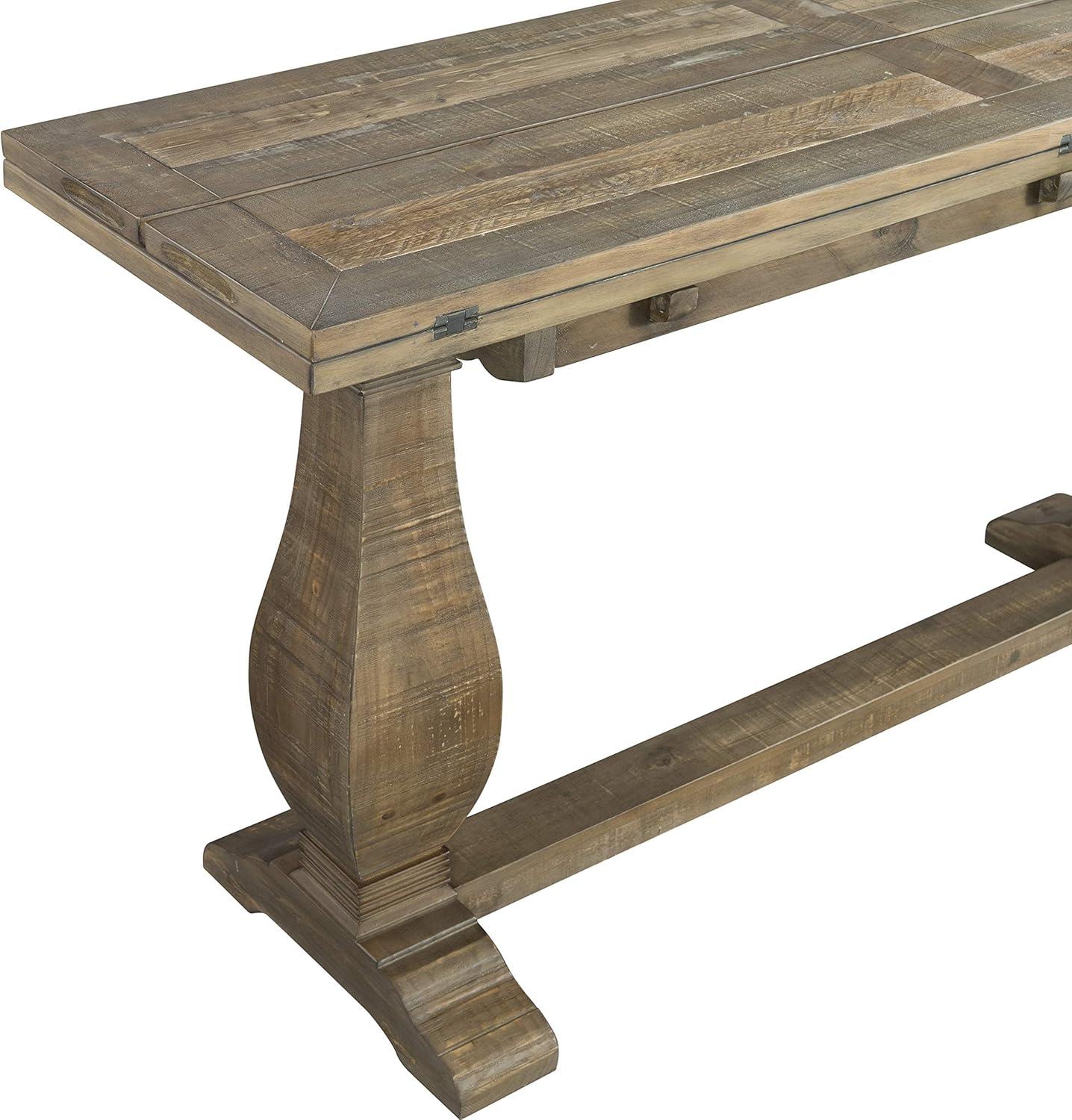 Versatile Farmhouse Flip-Top Console Table in Reclaimed Natural Pine