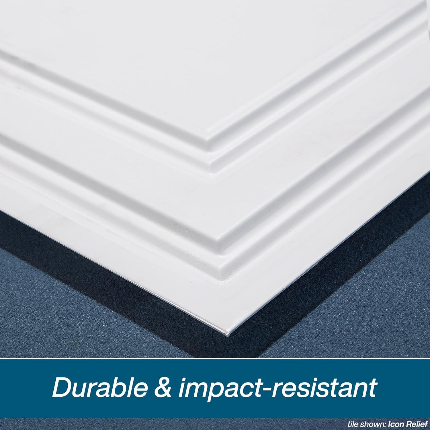 Genesis 2ft x 4ft Printed Pro Ceiling Tiles - Easy Drop-in Installation - Waterproof, Washable and Fire-Rated - High-Grade PVC to Prevent Breakage - Package of 10 Tiles