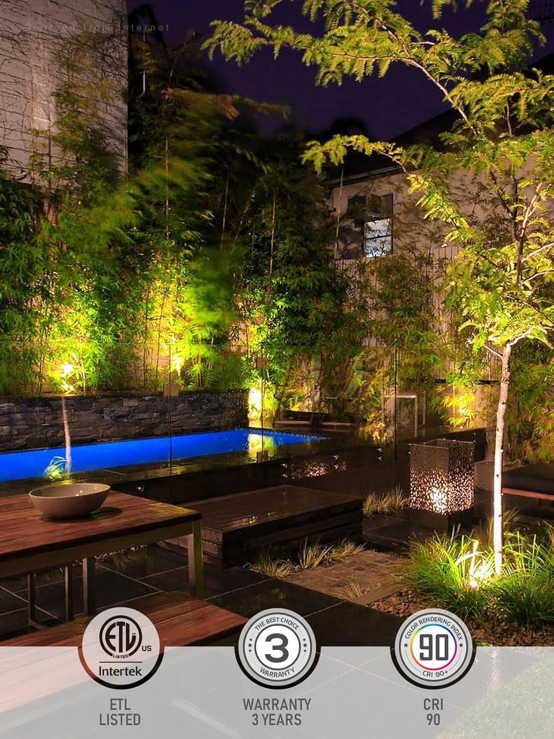 LED Landscape In Ground Outdoor, Low Voltage Ultra Bright, IP67 Waterproof, 3000K