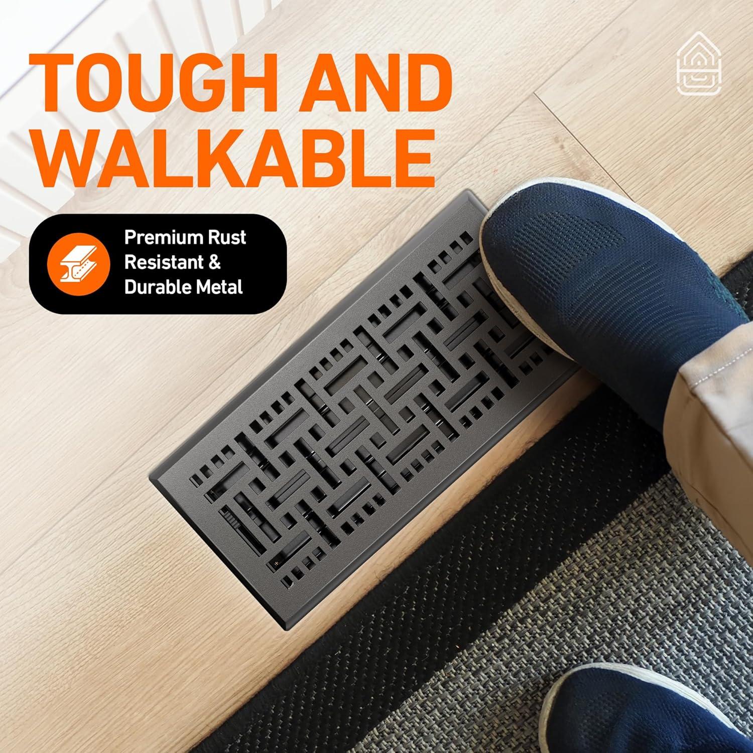 Home Intuition Basketweave Floor Vent Cover Register With Mesh Net