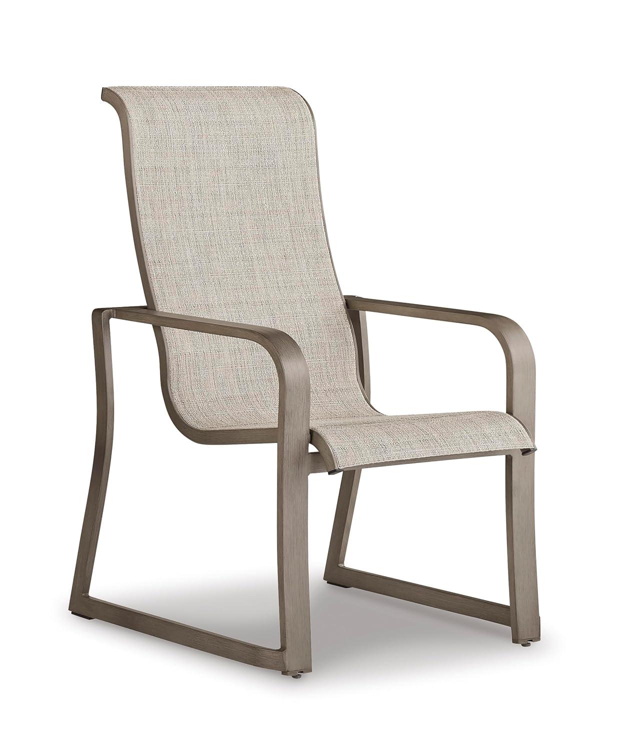 Signature Design by Ashley Beach Front Beige Sling Arm Chair - Set of 4
