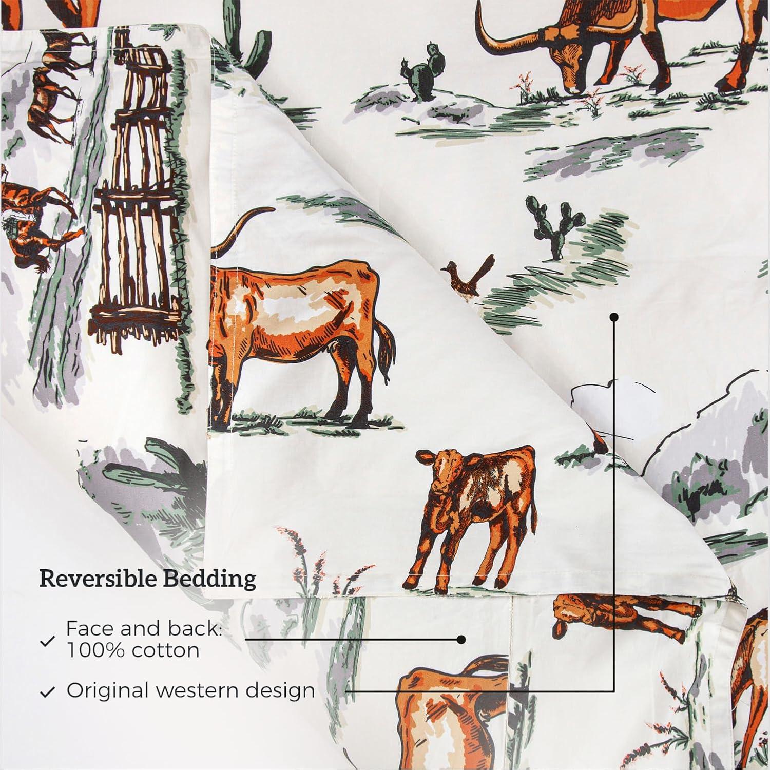 Paseo Road by HiEnd Accents Ranch Life Duffle Bag Animal Print Cotton Western Rustic Duvet Cover Set