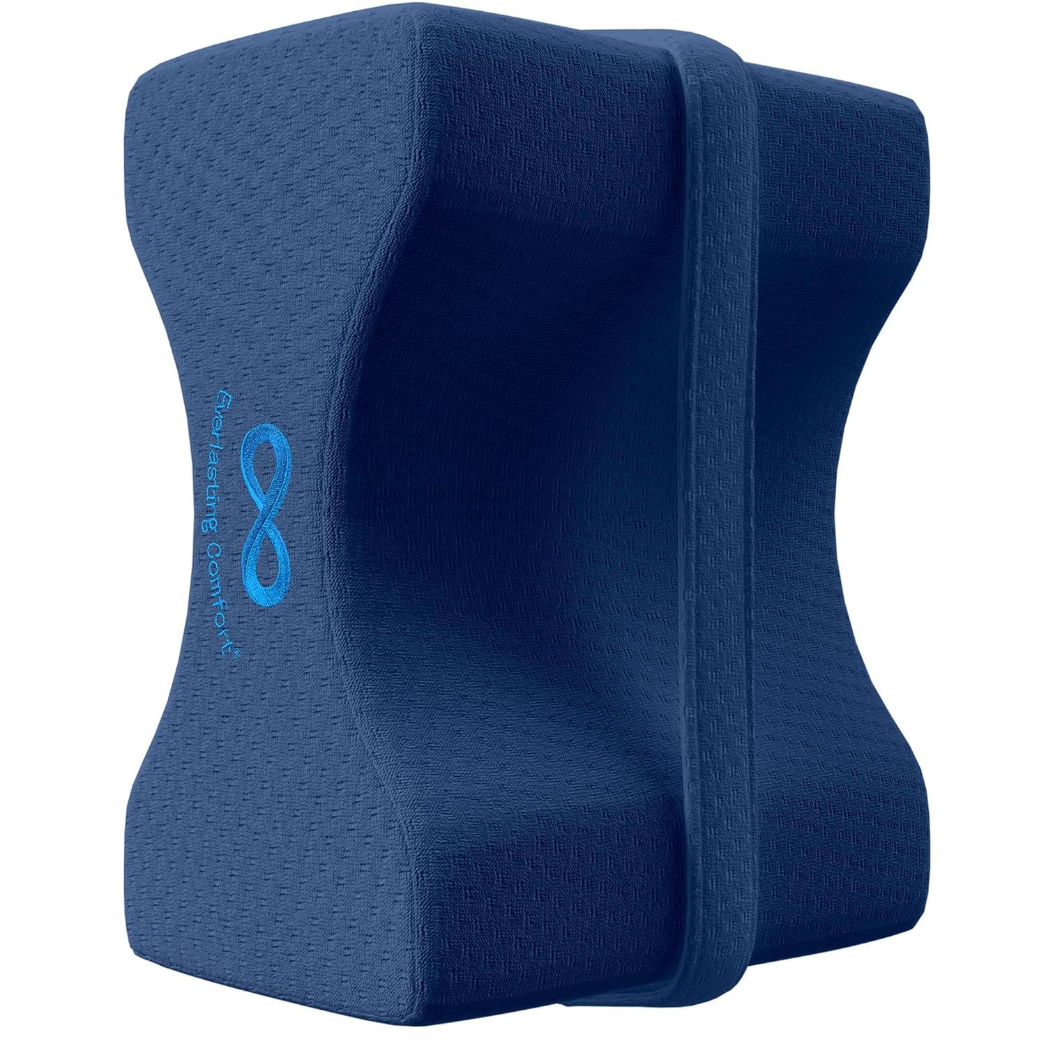 Everlasting Comfort Office Foot Rest Under Desk Ergonomic Memory Foam Foot Pillow, Navy Blue