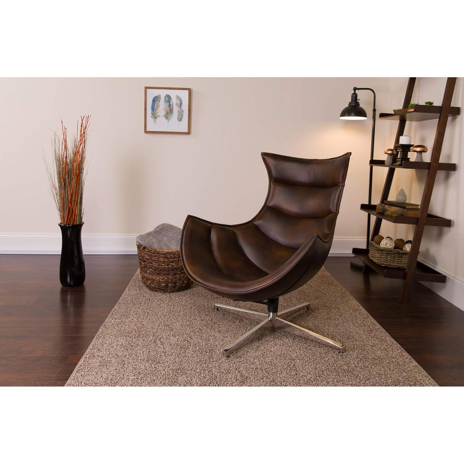 Flash Furniture Bomber Jacket LeatherSoft Swivel Cocoon Chair