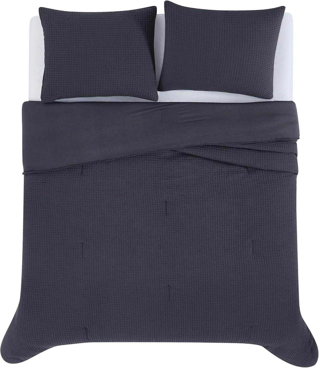 Truly Soft Textured Waffle Weave Comforter Set