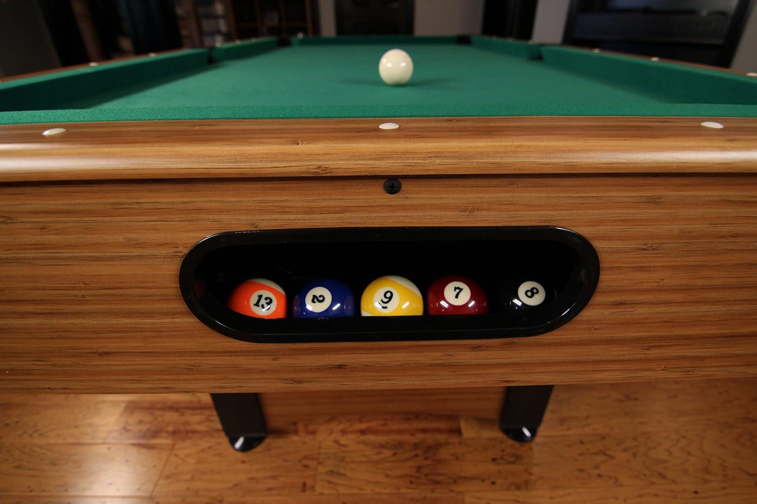 Mizerak Dynasty Space Saver 6.5' Billiard Table with Leg Levelers, Automatic Ball Return, and Classic Green Nylon Cloth