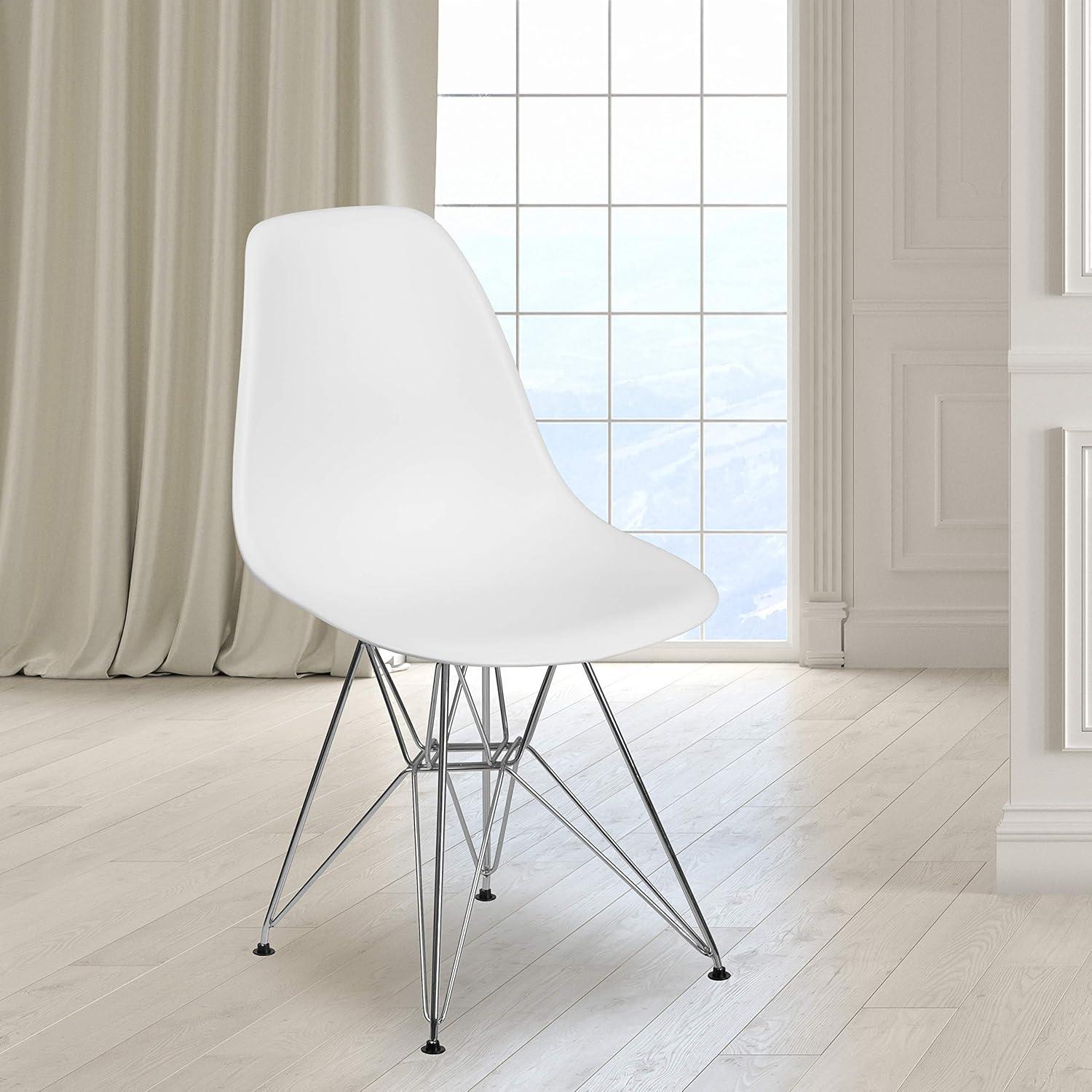 Flash Furniture Elon Series Plastic Chair with Chrome Base