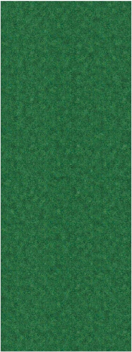 Green Synthetic Non-Slip Indoor/Outdoor Runner Rug