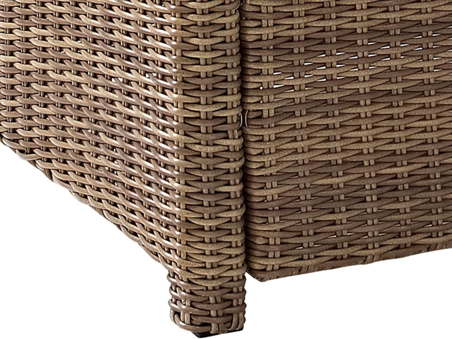 Crosley Furniture Bradenton 2PC Wicker / Rattan Armchair & Ottoman in Sand/Brown