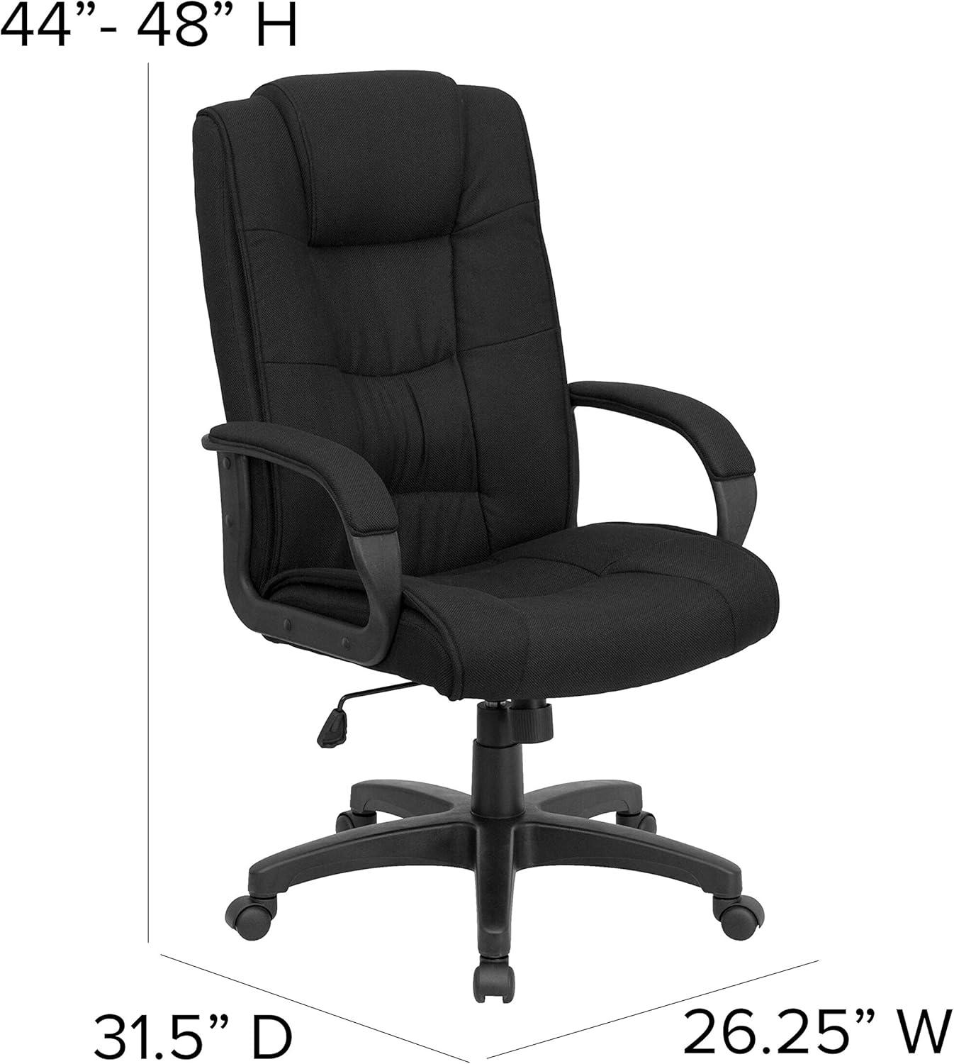 High Back Black Fabric Executive Swivel Office Chair