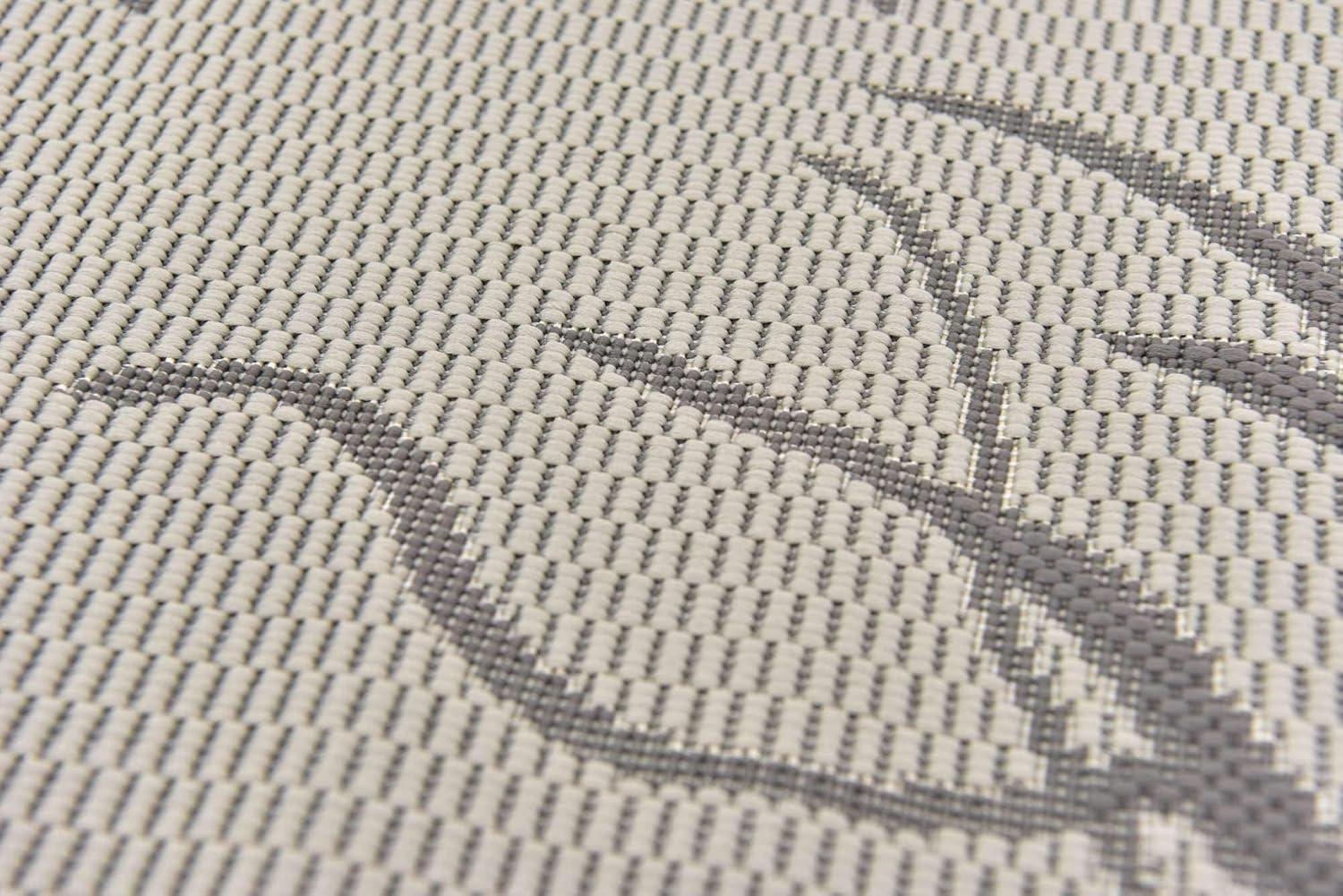 Unique Loom Branch Outdoor Botanical Rug , 6' 1" x 6' 1" ,Light Gray