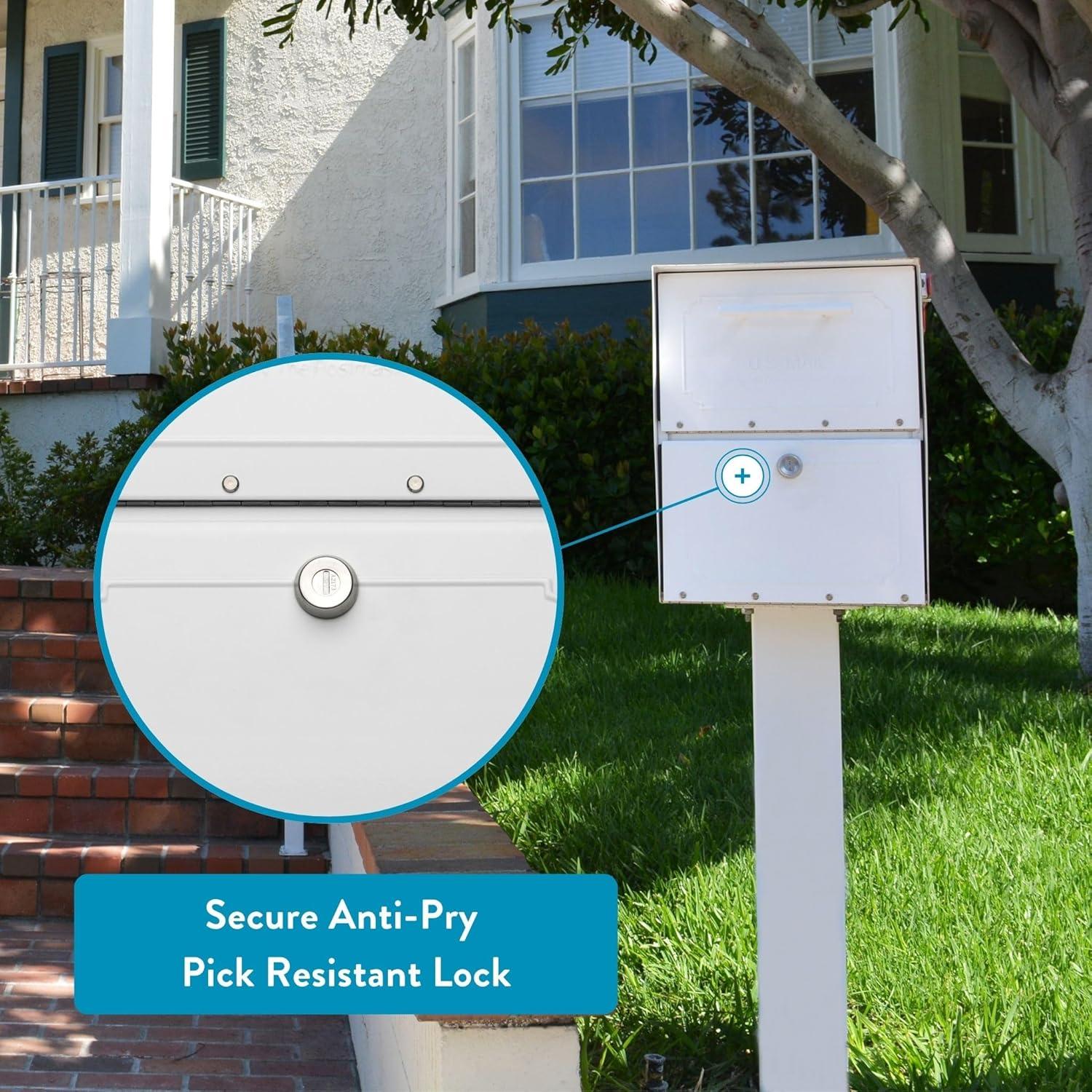 Architectural Mailboxes Oasis Classic Large High Security Parcel Mailbox, White