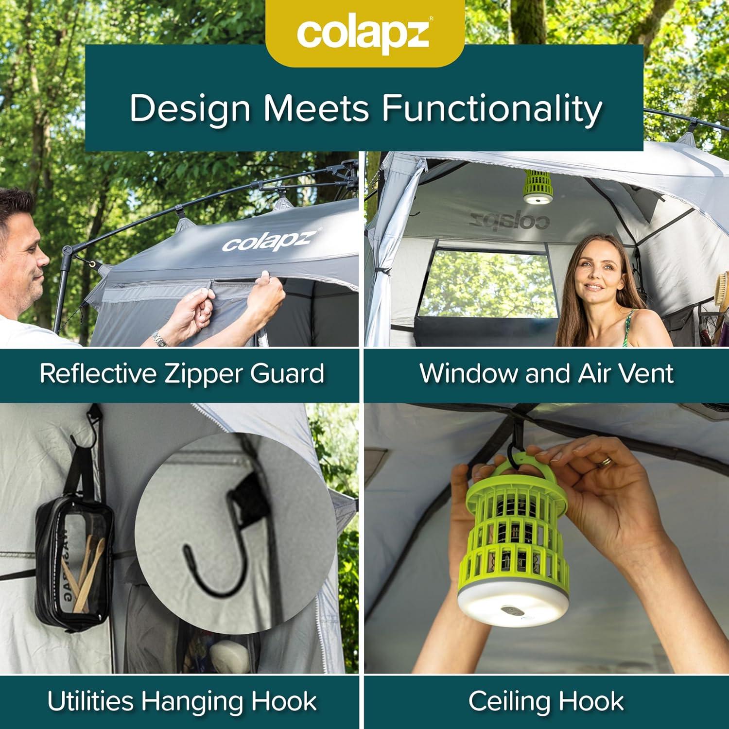 Colapz Tall Gray Polyester Camping Shower and Toilet Tent