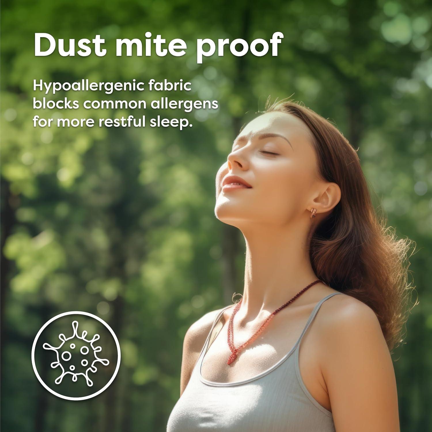 Hospitology Waterproof Hypoallergenic Dust Mite Proof Fitted Natural Cotton Mattress Protector