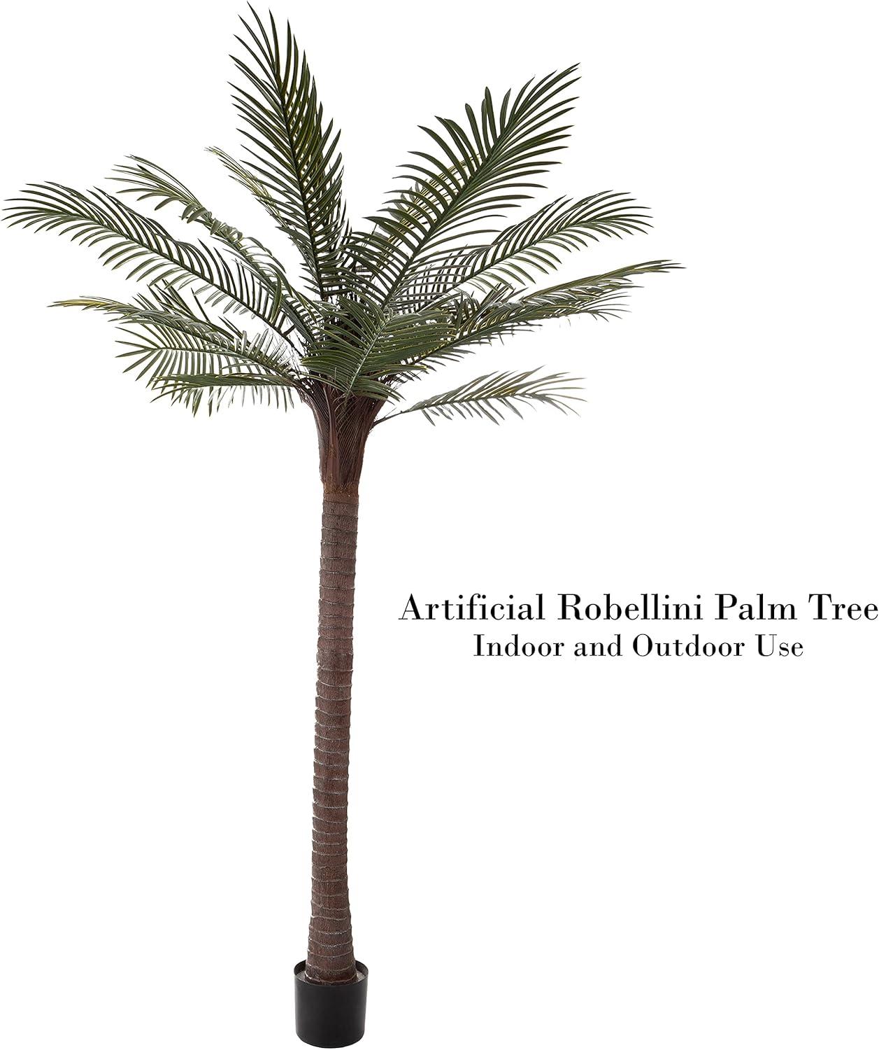 Pure Garden Artificial Palm Tree - Potted Faux Plant for Office or Home Decor - Realistic Greenery for Indoor or Outdoor Use