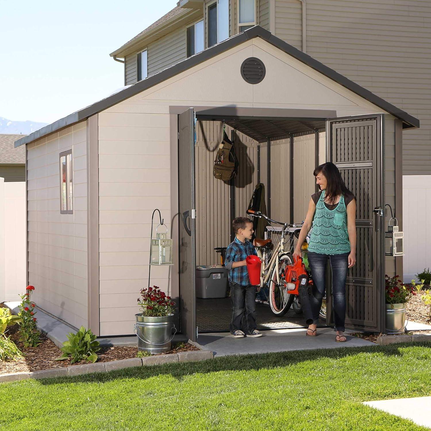 Lifetime 15 Ft. x 8 Ft. High-Density Polyethylene (Plastic) Steel Reinforced Outdoor Storage Shed