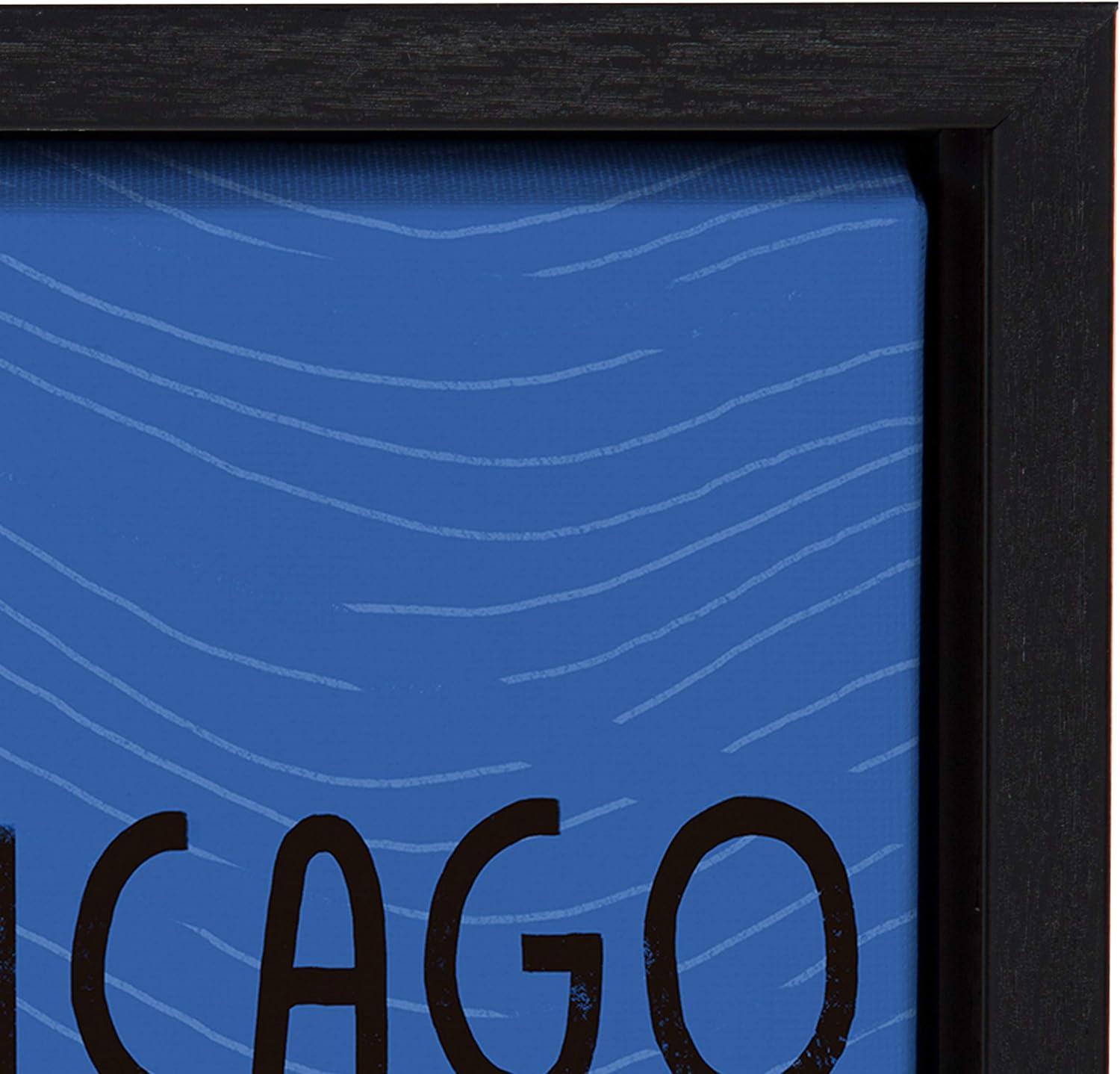 23" x 33" Sylvie Chicago Illustration by Stacie Bloomfield Framed Wall Canvas Black - Kate & Laurel All Things Decor