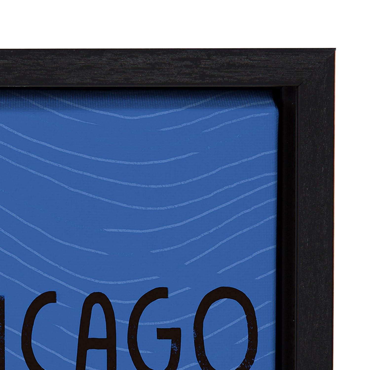 23" x 33" Sylvie Chicago Illustration by Stacie Bloomfield Framed Wall Canvas Black - Kate & Laurel All Things Decor