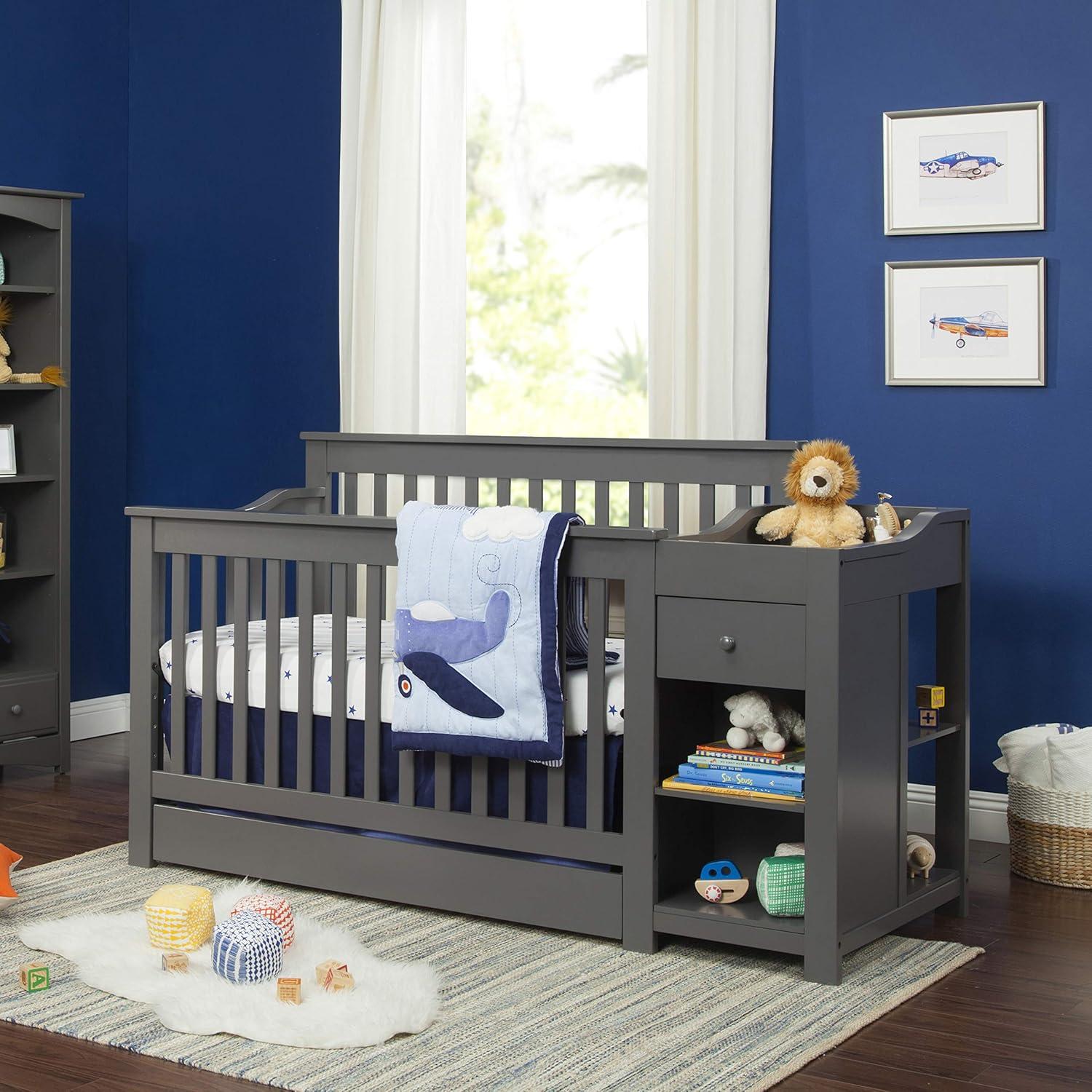 DaVinci Piedmont Slate 4-in-1 Convertible Crib with Changer