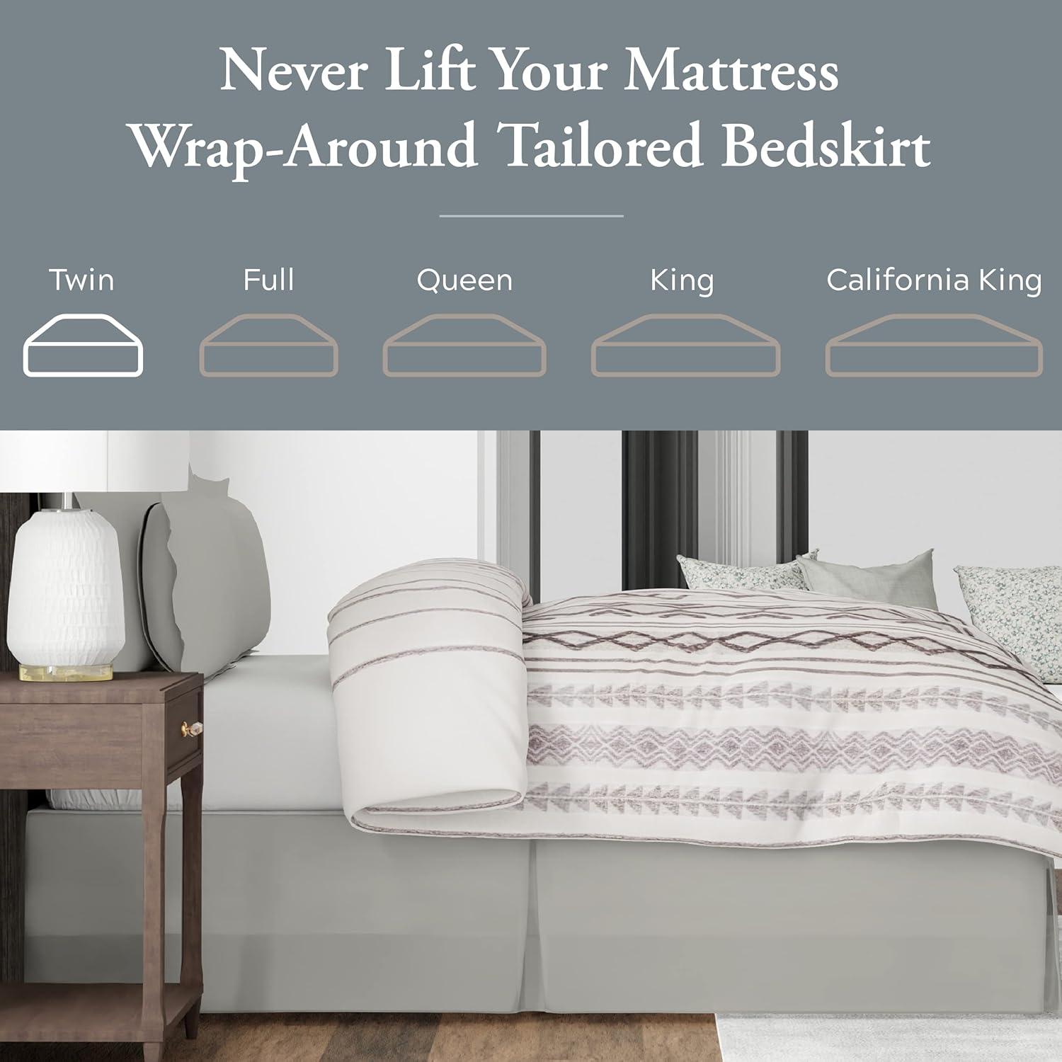 Fresh Ideas Pleated Wrinkle Resistant Wrap Around Bed Skirt