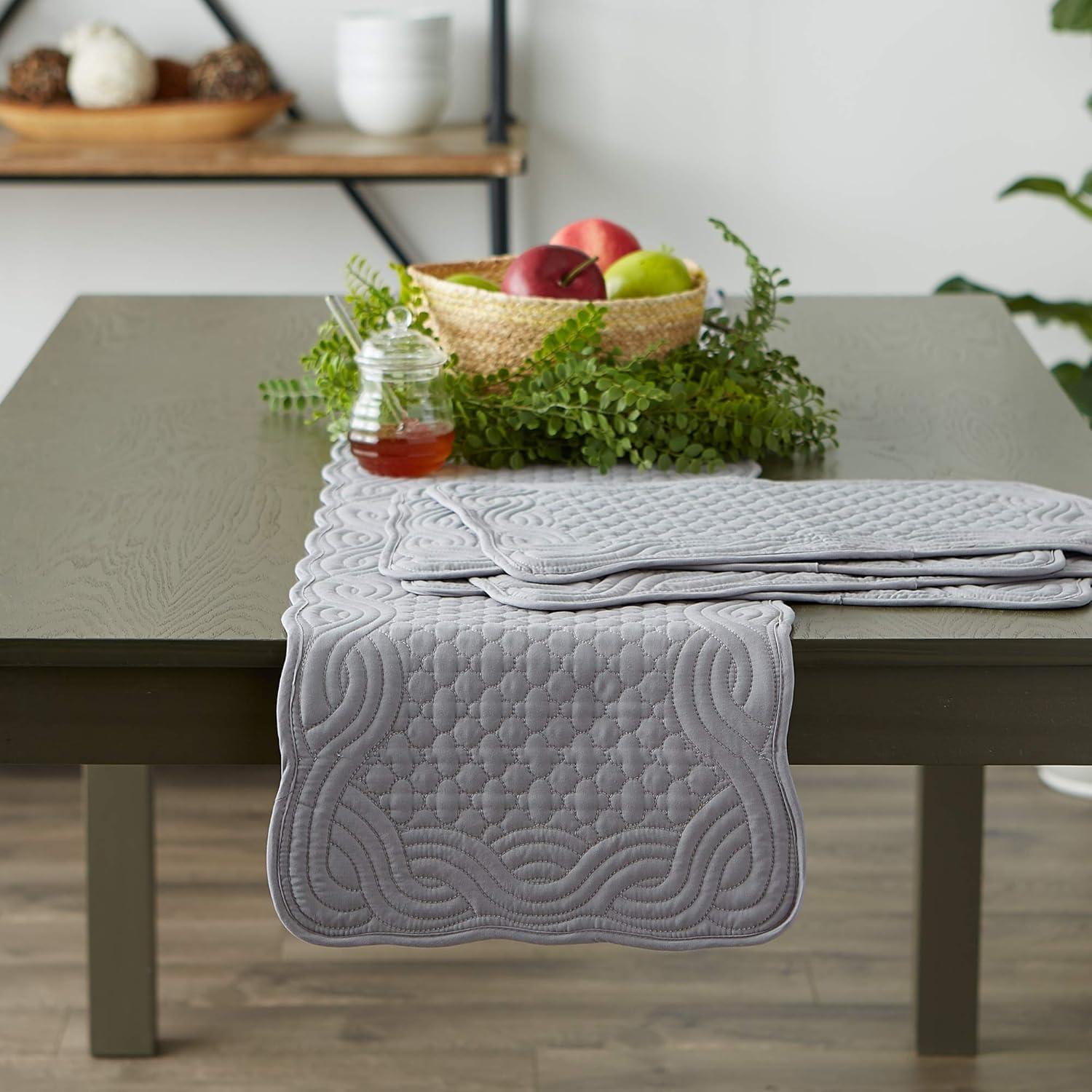 DII Gray Quilted Farmhouse Placemat (Set of 6)
