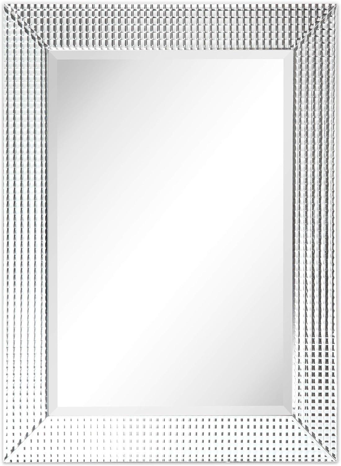 Luxe Prism Beveled Glass & Wood Frame Mirror, 30" x 40"