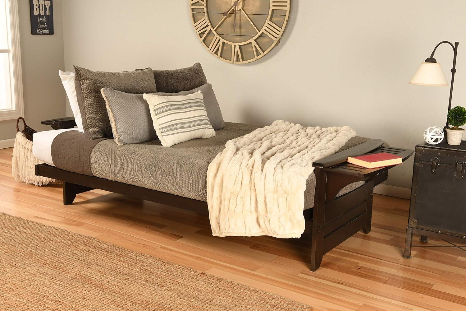 Albany Futon with storage in Rustic Walnut Finish, Multiple Colors