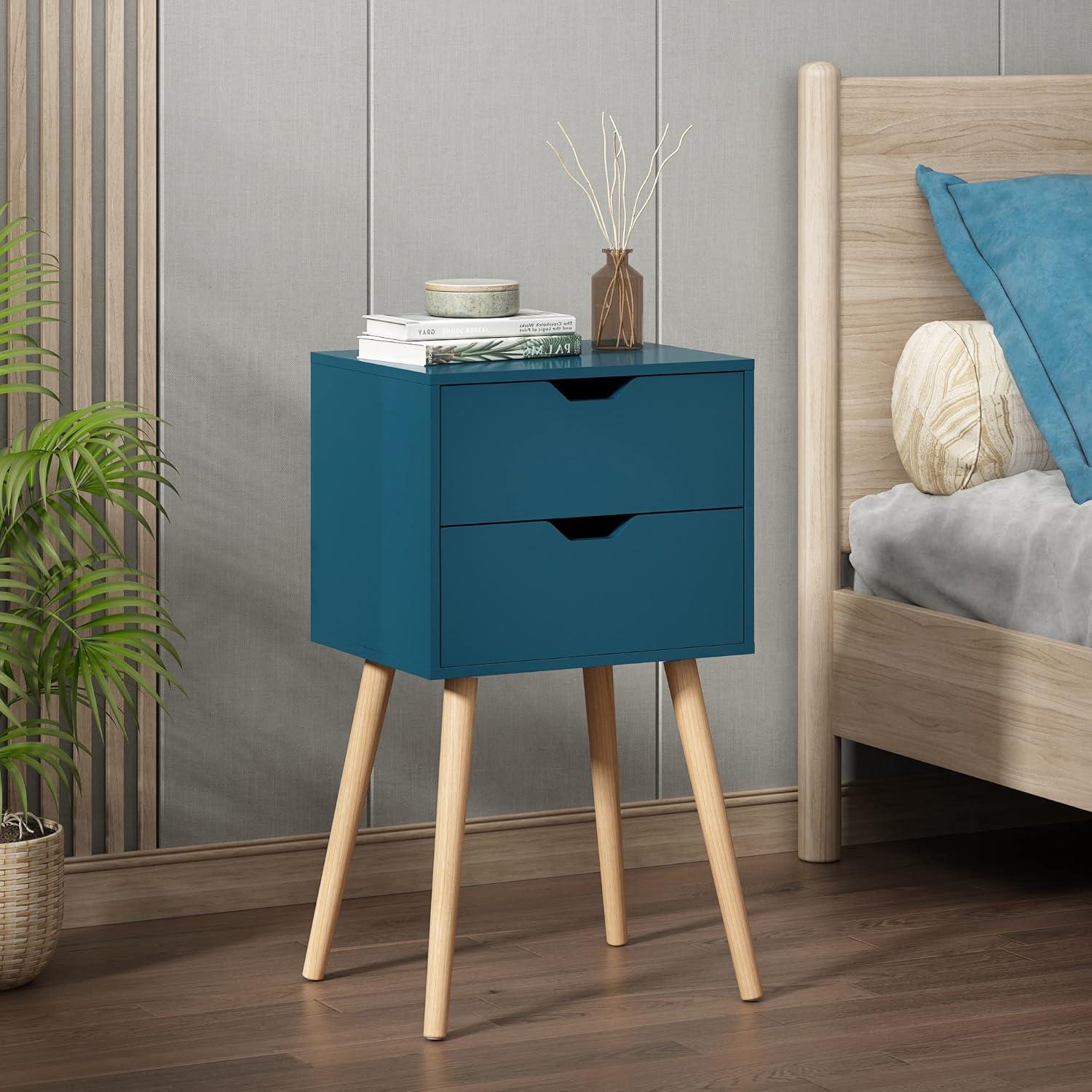 JAXPETY Nightstand Set of 2, 2 Drawers Bedside Tables, End Table for Bedroom Living Room