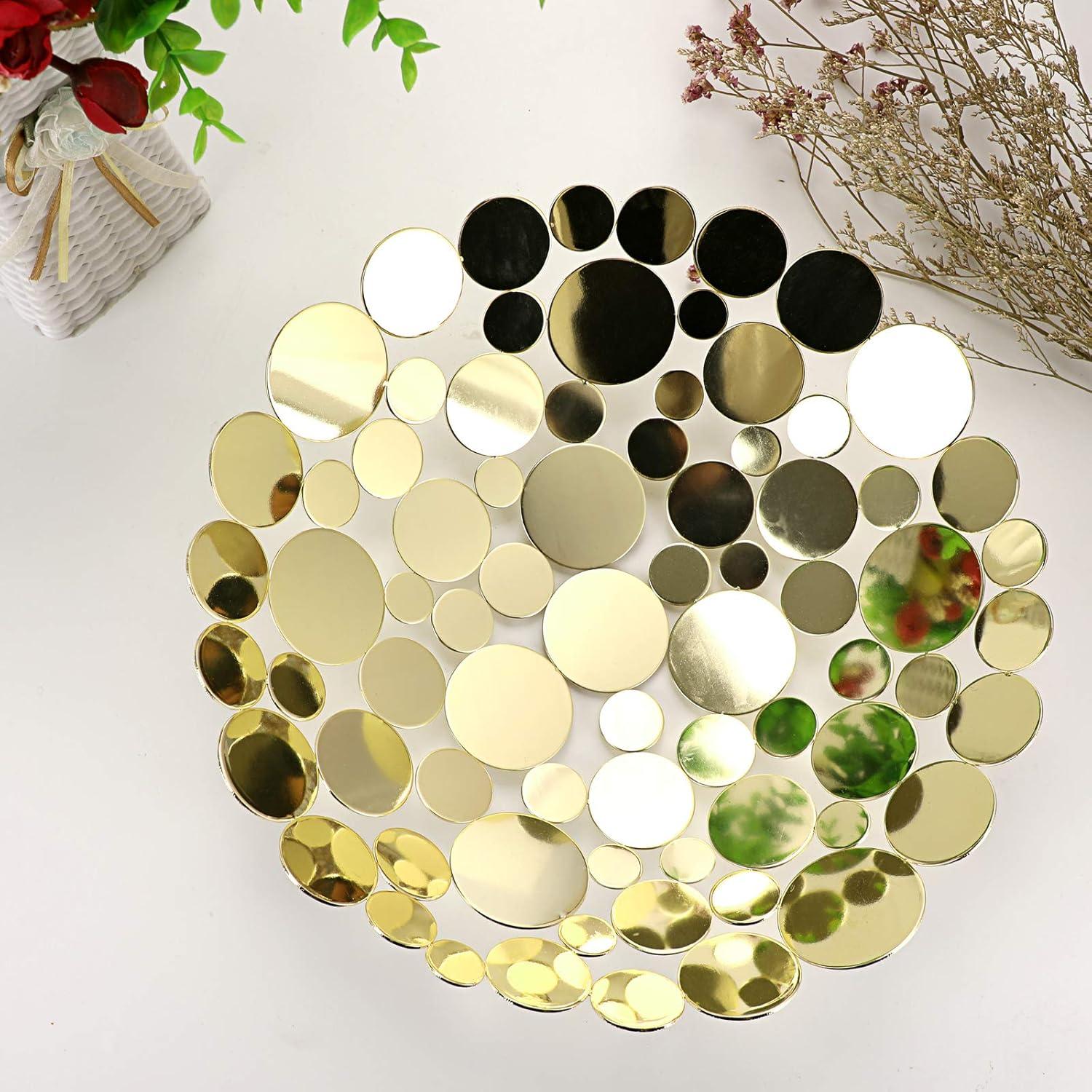 Metal Fruit Bowl Basket Creative Table Centerpiece Fruit Stand Decorative Countertop Fruit Holder for Kitchen Counter, Iron Large Fruit Plate Round Storage Tray for Bread Snacks Candy (White)