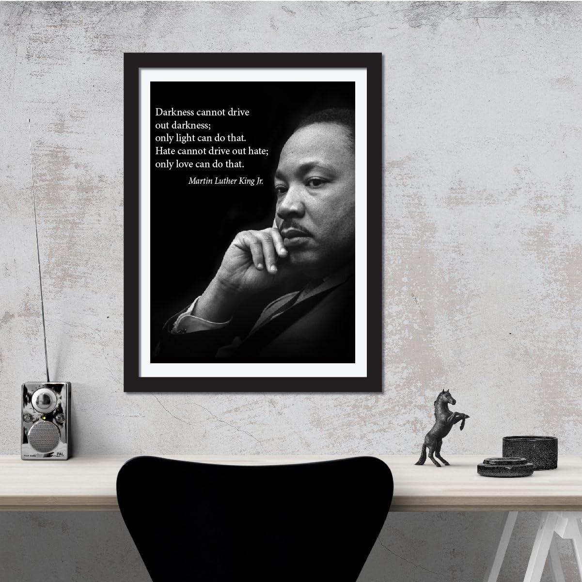 Inspirational Martin Luther King Jr. Quote Black and White Poster 18x24