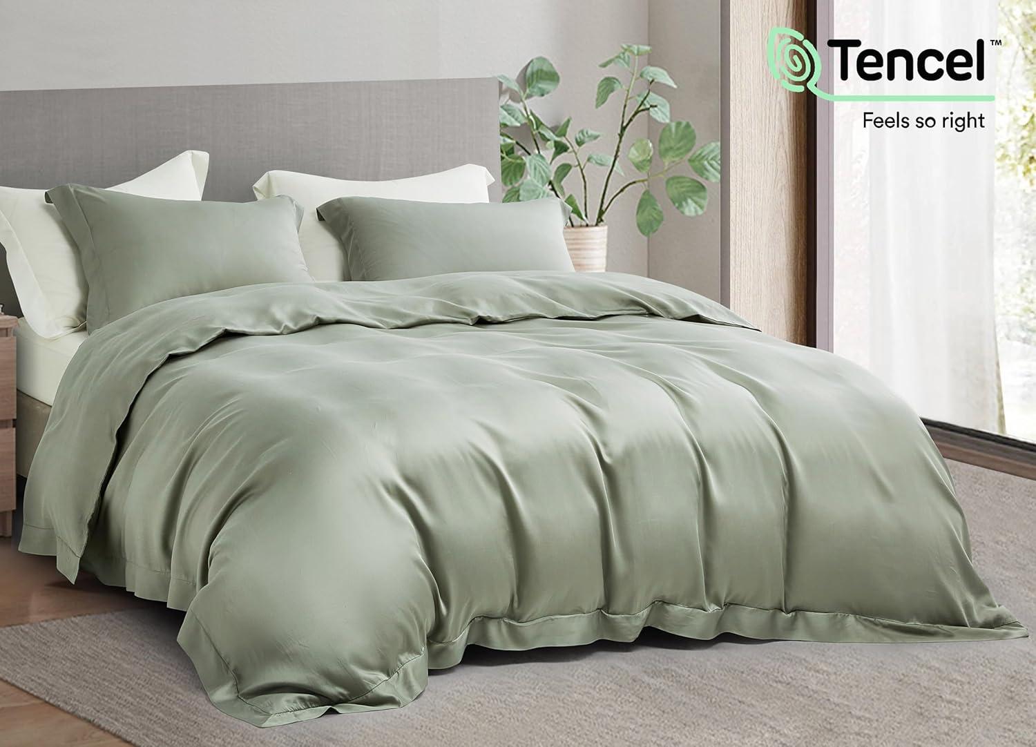 Tencel Lyocell Bedding Collection Silky Cooling Tencel Sateen Duvet Cover Set