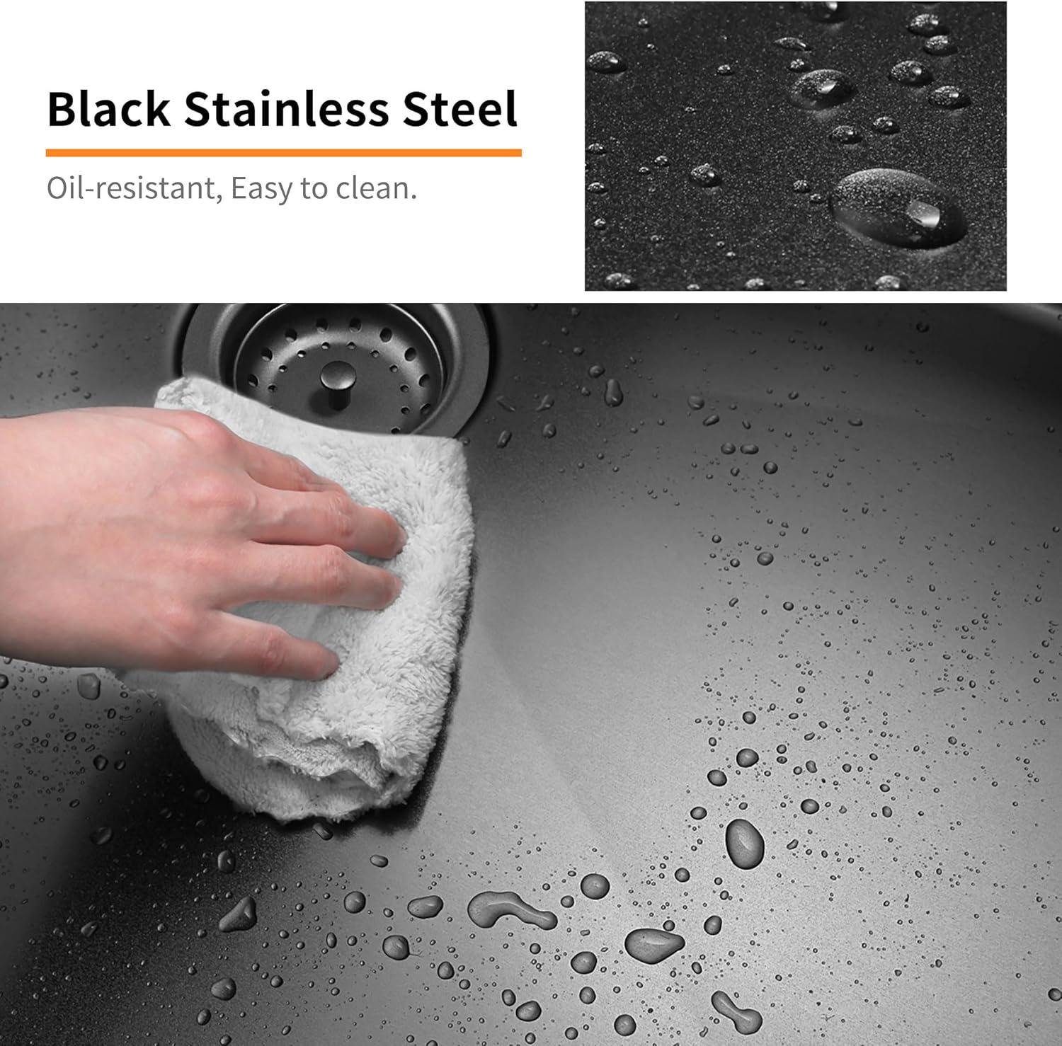 33" Gunmetal Black Stainless Steel Double Bowl Undermount Kitchen Sink