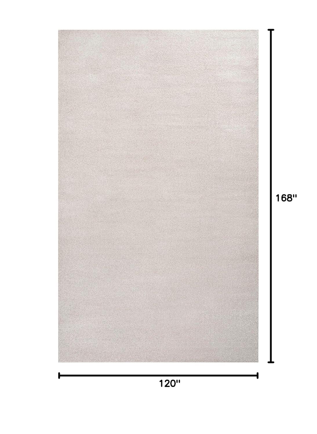 10' X 14' Rectangle Haze Solid Low-Pile Area Rug , Ivory - JONATHAN Y