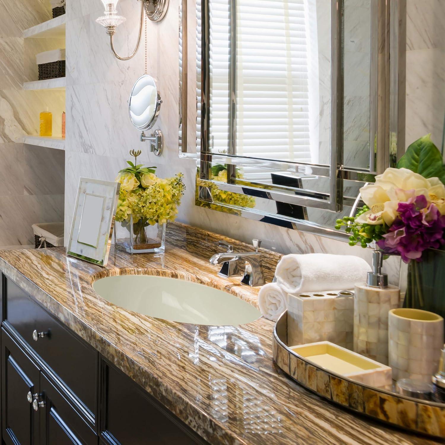 Nantucket Sinks Great Point 13.75'' Vitreous China Oval Bathroom Sink with Overflow