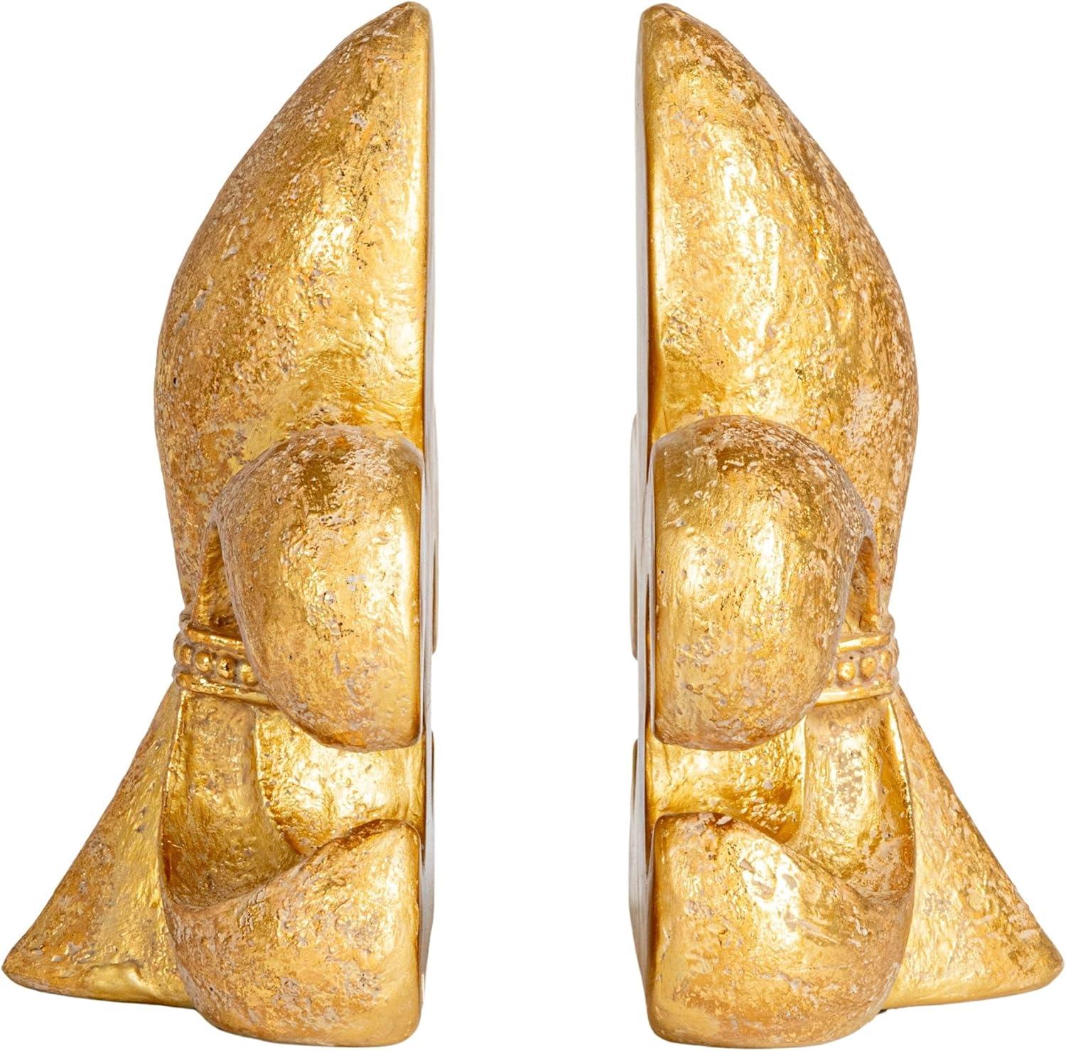 Gold Fleur de Lis Resin Decorative Bookends