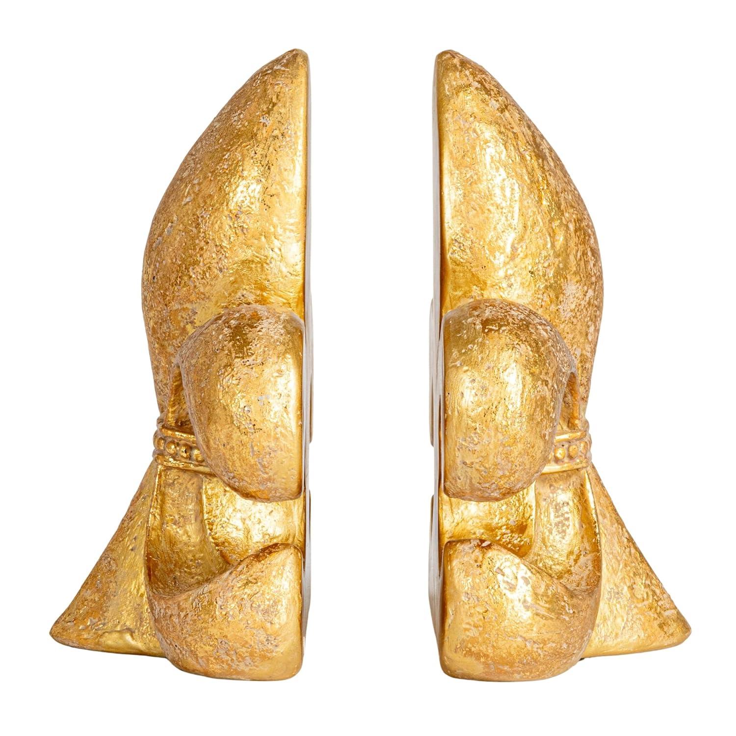 Gold Fleur de Lis Resin Decorative Bookends