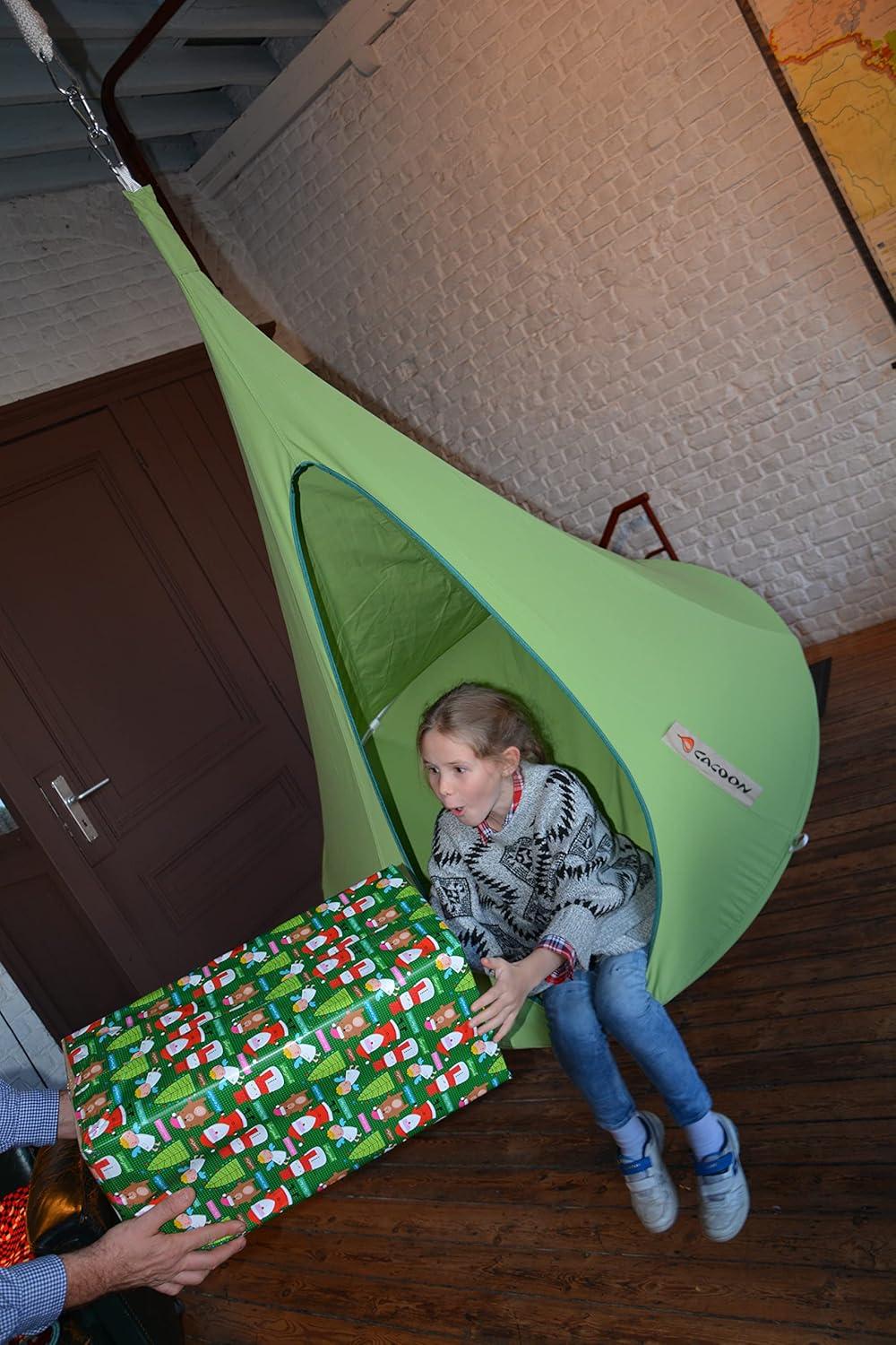 The Hamptons Collection 48” Green Children’s Bonsai Cacoon Chair with Hanging Hardware