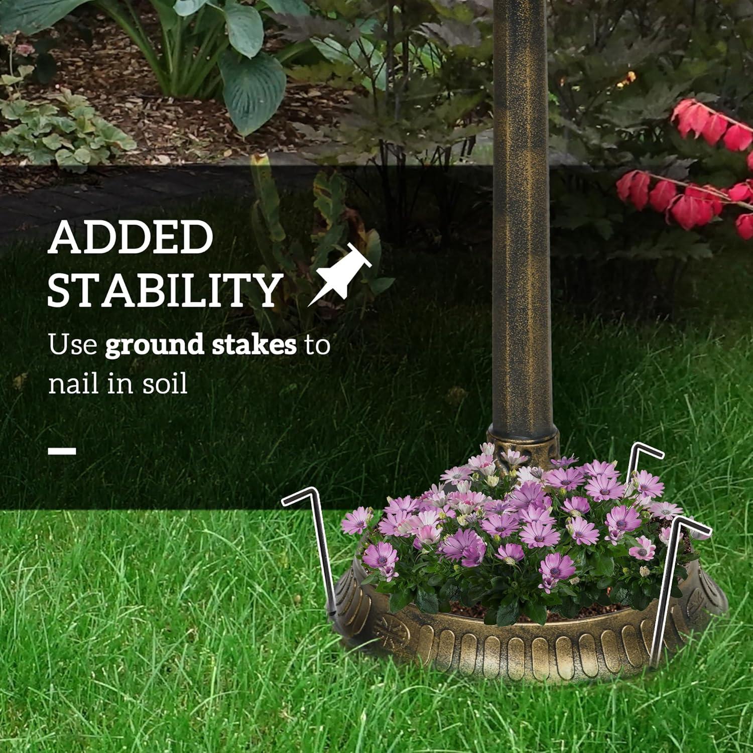 Bronze Antique Bird Bath with Pedestal and Planter Base