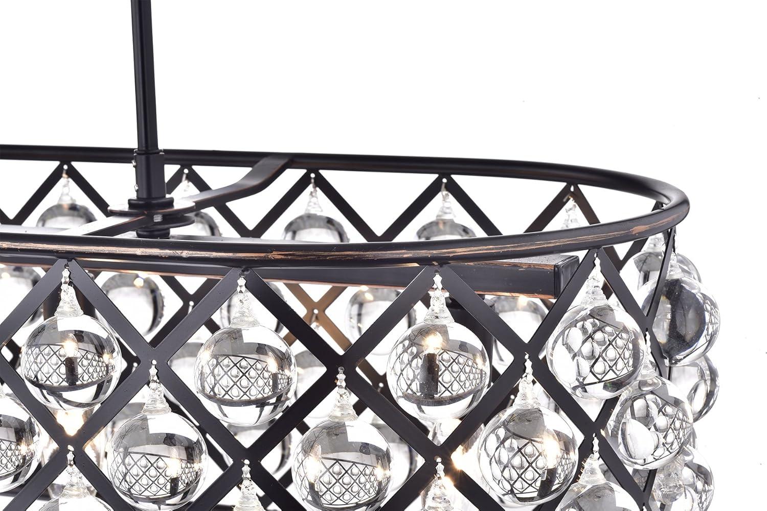 Azha 4-Light Oil Rubbed Bronze Crystal Drum Chandelier
