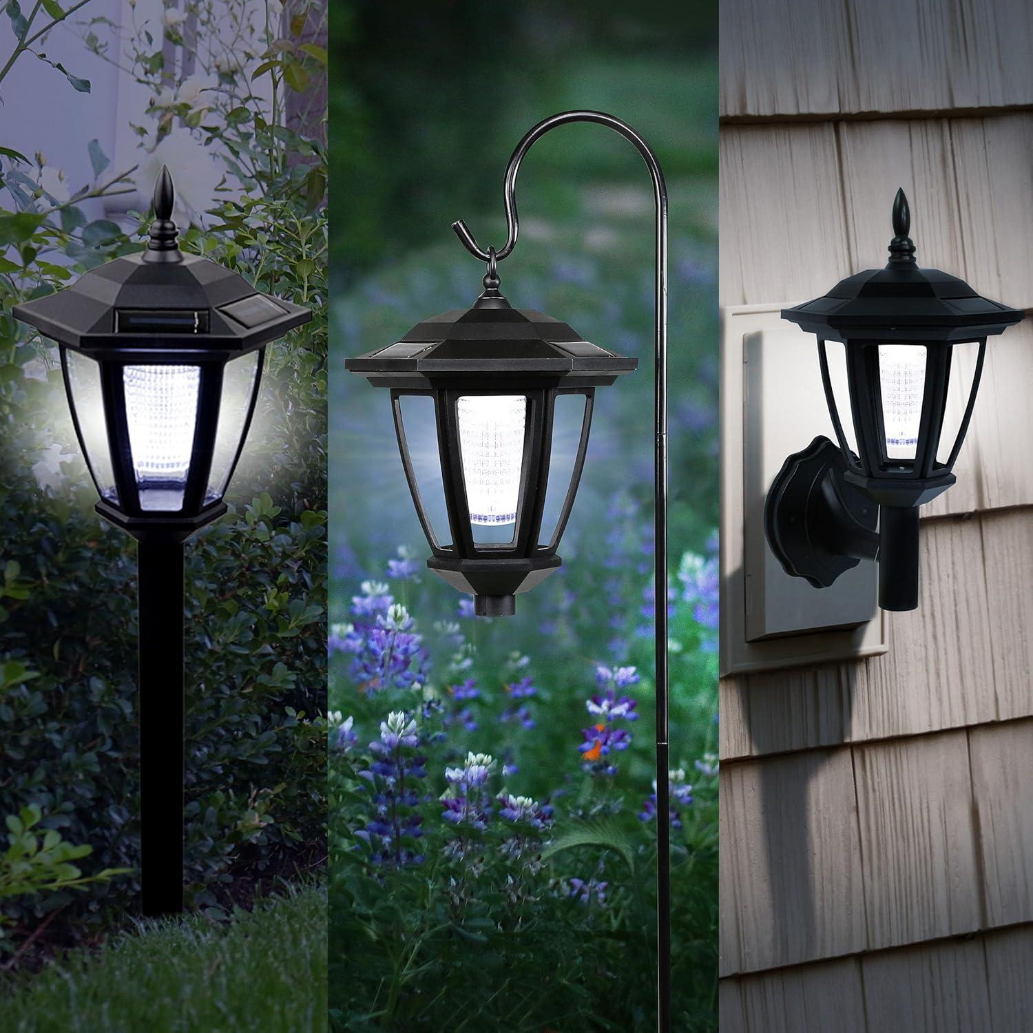 Solar Black LED Outdoor Wall Lantern