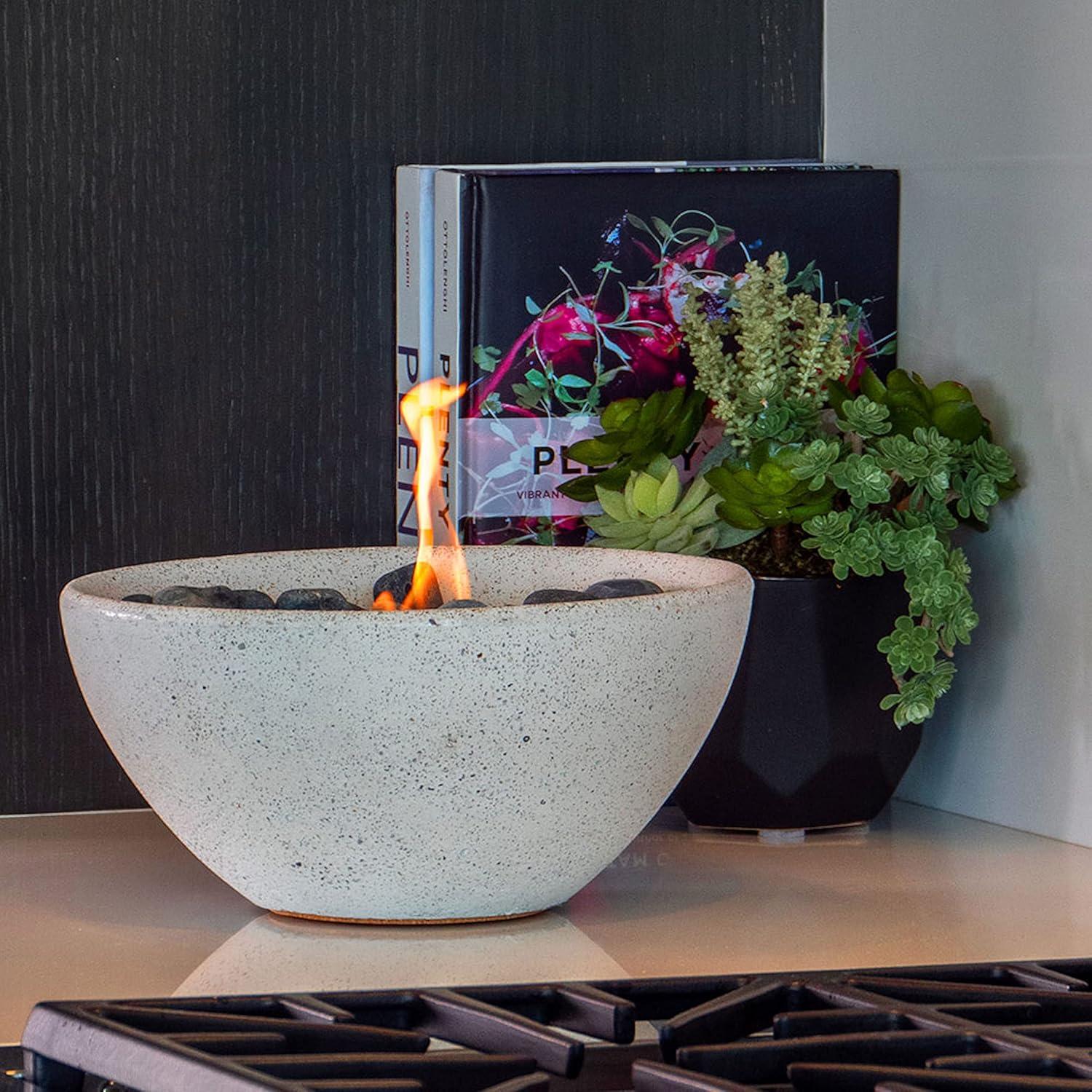 Geo Black Concrete Tabletop Gel Fuel Fire Bowl