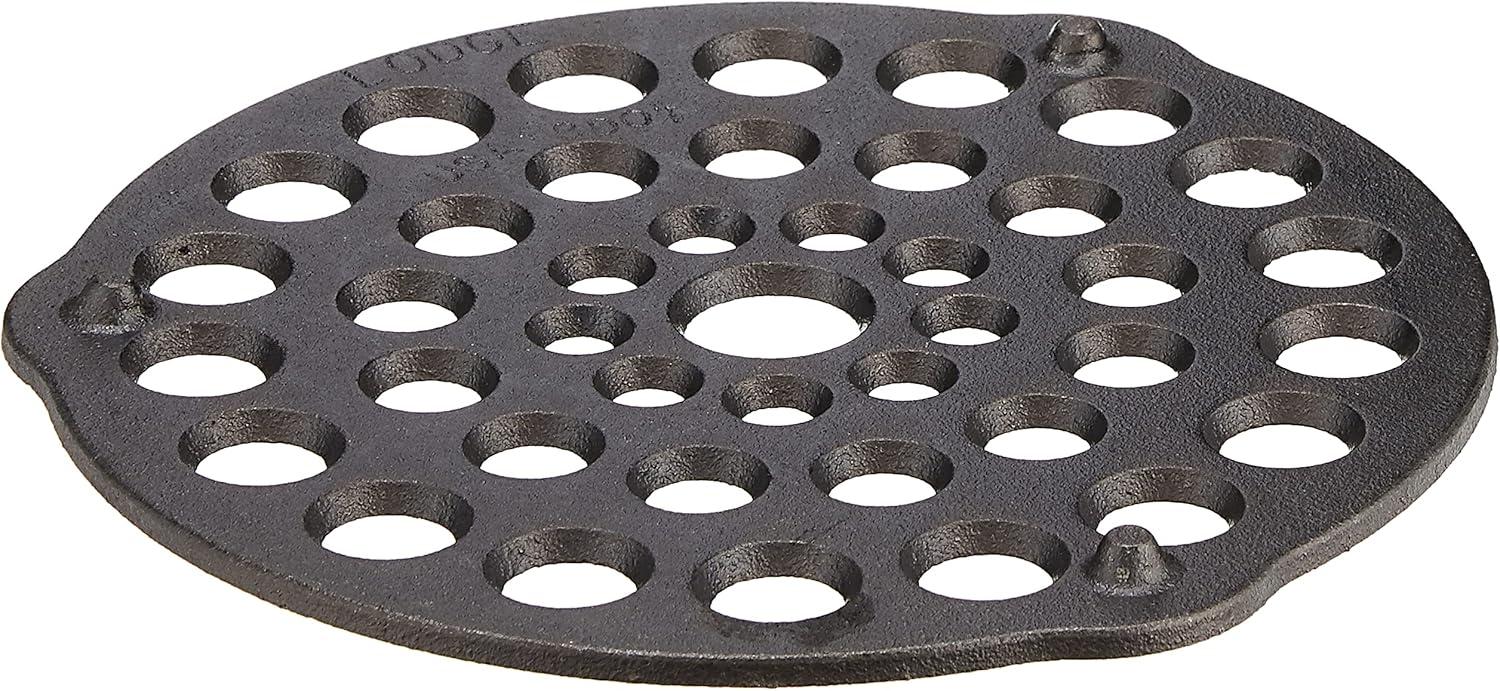 Lodge Cast Iron 8" Meat Rack/Trivet Pre-Seasoned, L8DOT3, 8.12"x7.93" x.4"