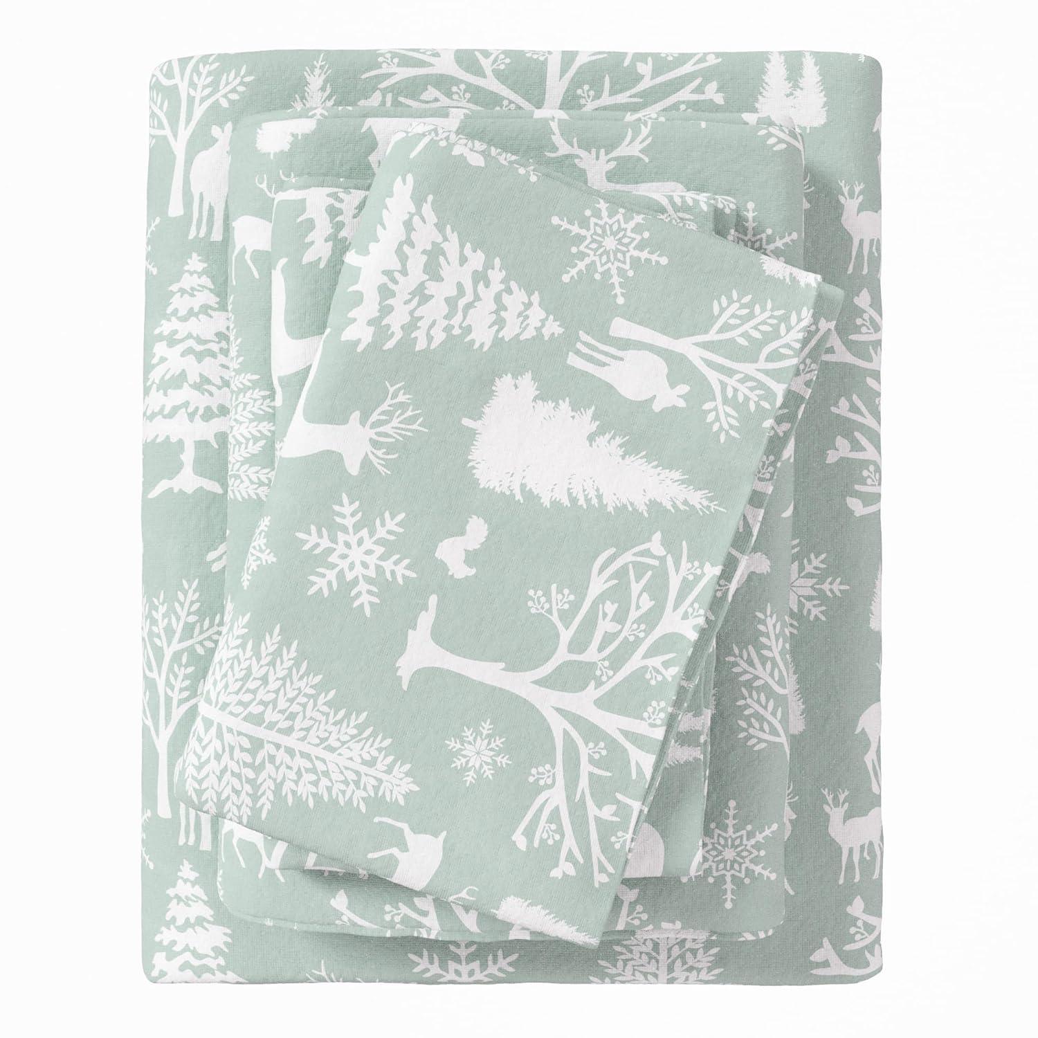 FreshFolds 100% Turkish Cotton Holiday Printed Flannel Sheet Set