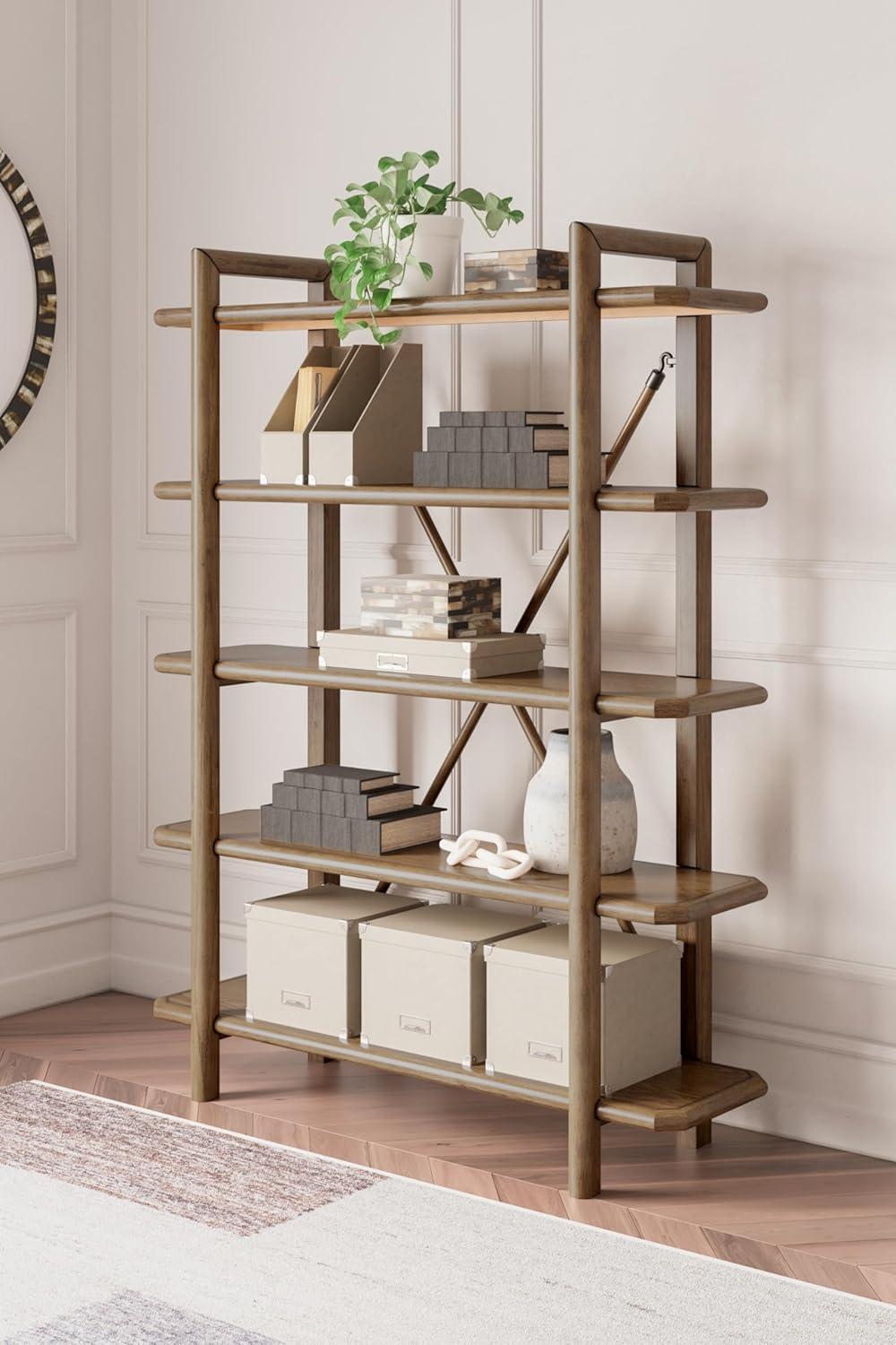 Signature Design by Ashley Roanhowe 5 Shelf 71" Bookcase, Brown