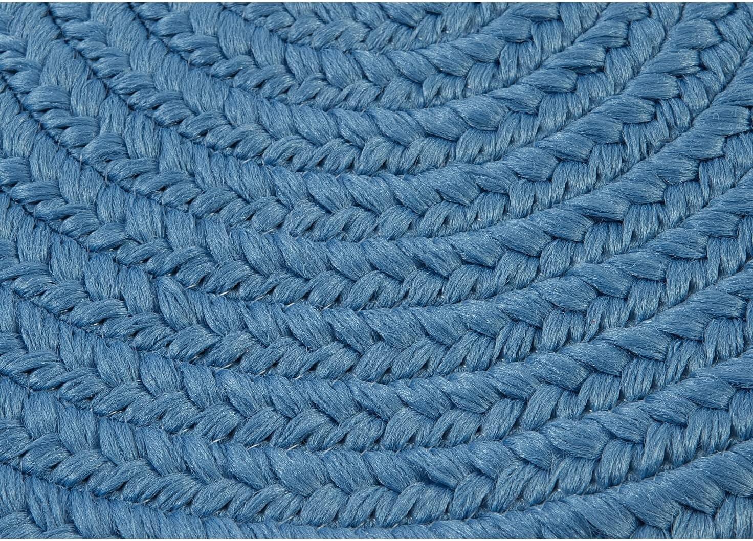 Blue Polypropylene Braided Outdoor Patio Mat 26" x 40"