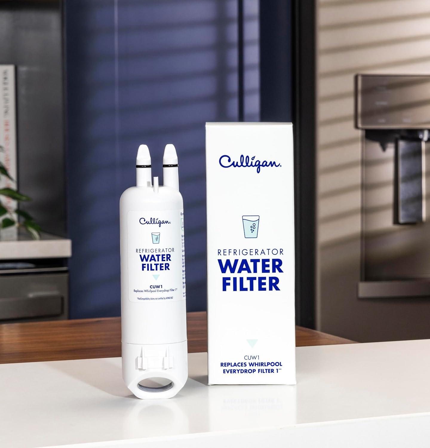 Culligan CUW1 Replacement Whirlpool (EDR1RXD1 WHR1RXD1 KAD1RXD1) Refrigerator Water Filter 1: Filters Lead, Mercury, Chlorine, VOCs